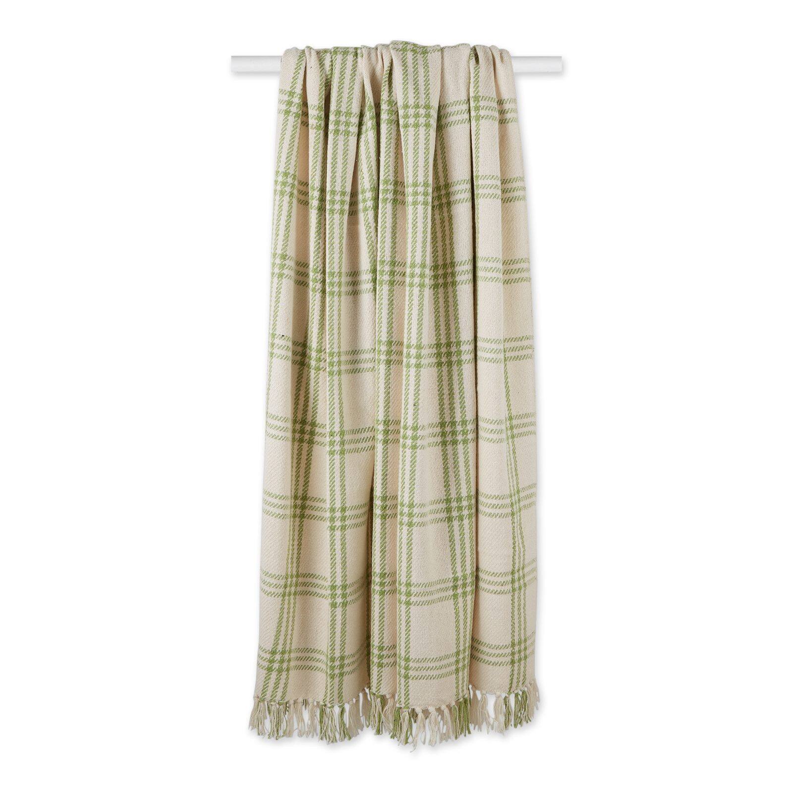 DII® Antique Green Modern Farmhouse Plaid Throw