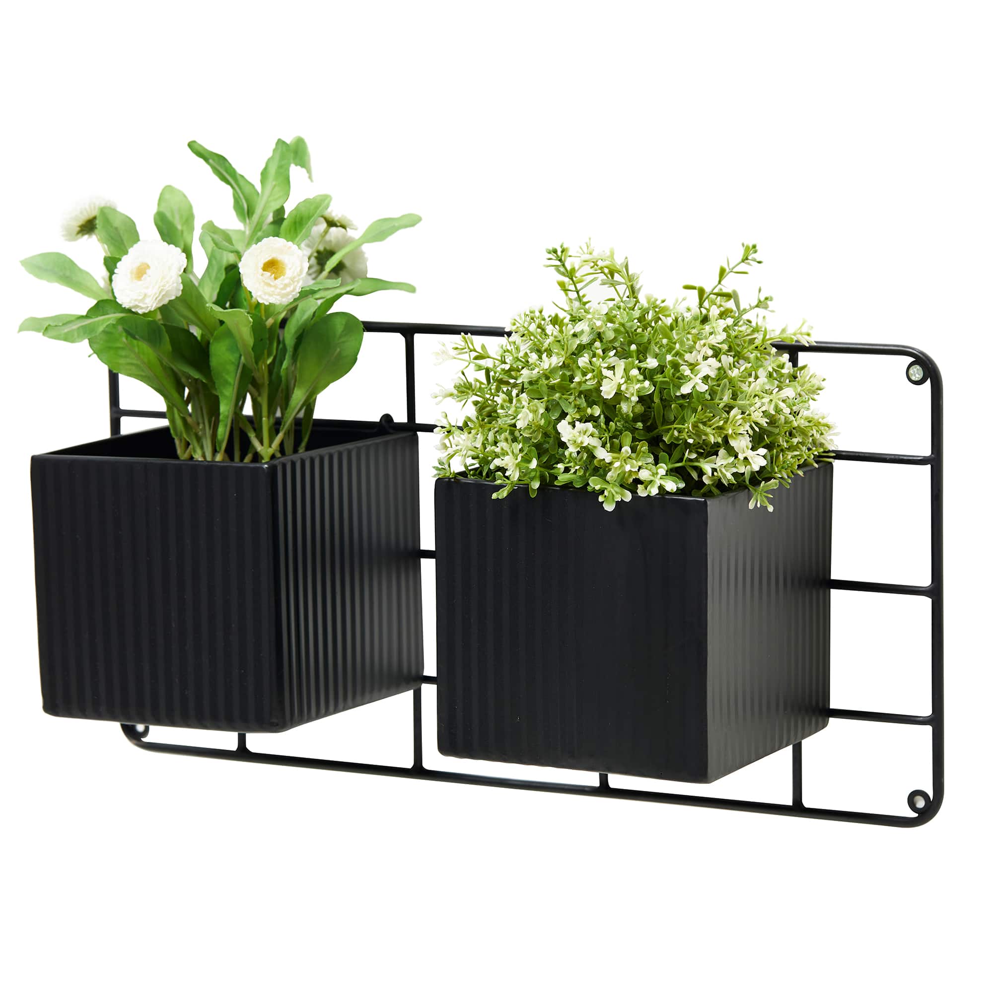 Glitzhome® Black Metal Vertical Wall Planter Stands Set