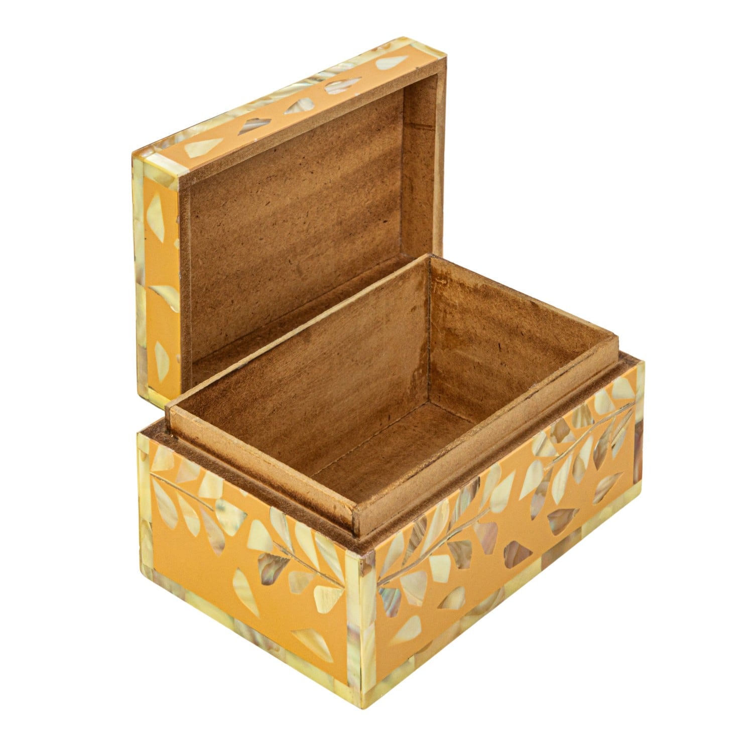 Hello Honey&#xAE; 6&#x22; Multicolor Floral Mother of Pearl &#x26; Reclaimed Wood Box