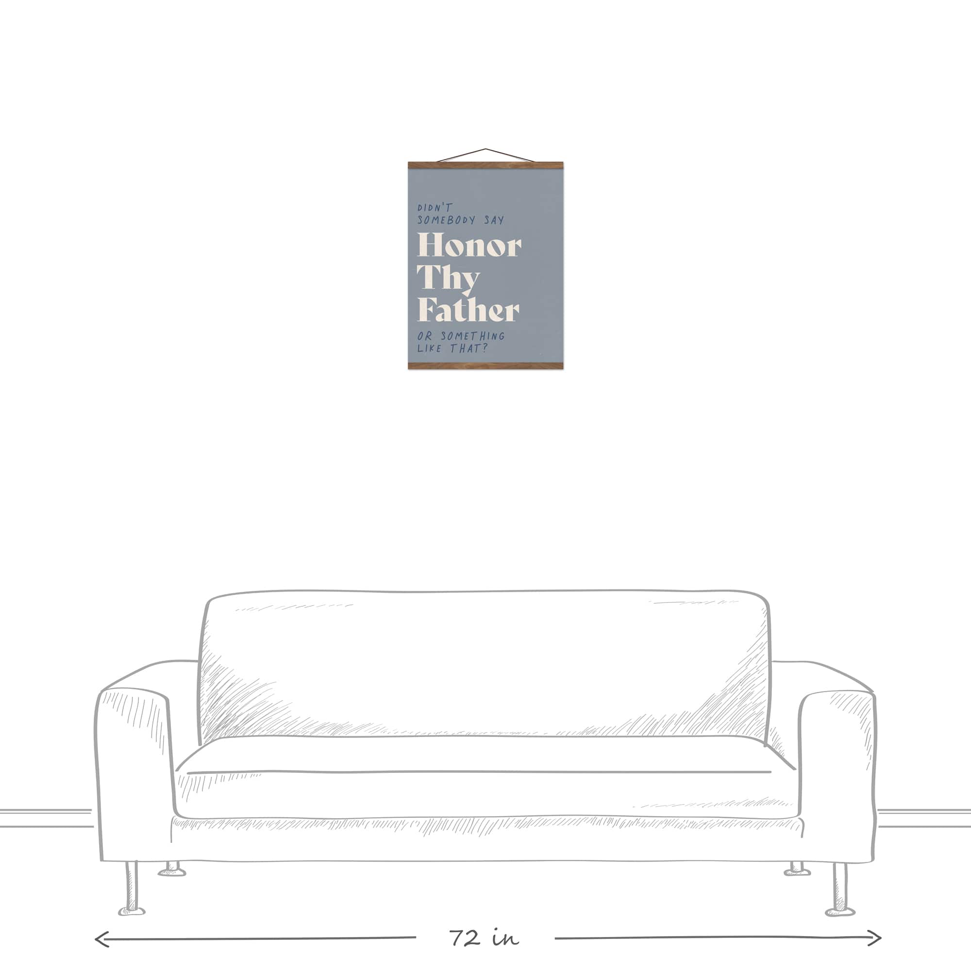 Honor Thy Father Teak Hanging Canvas