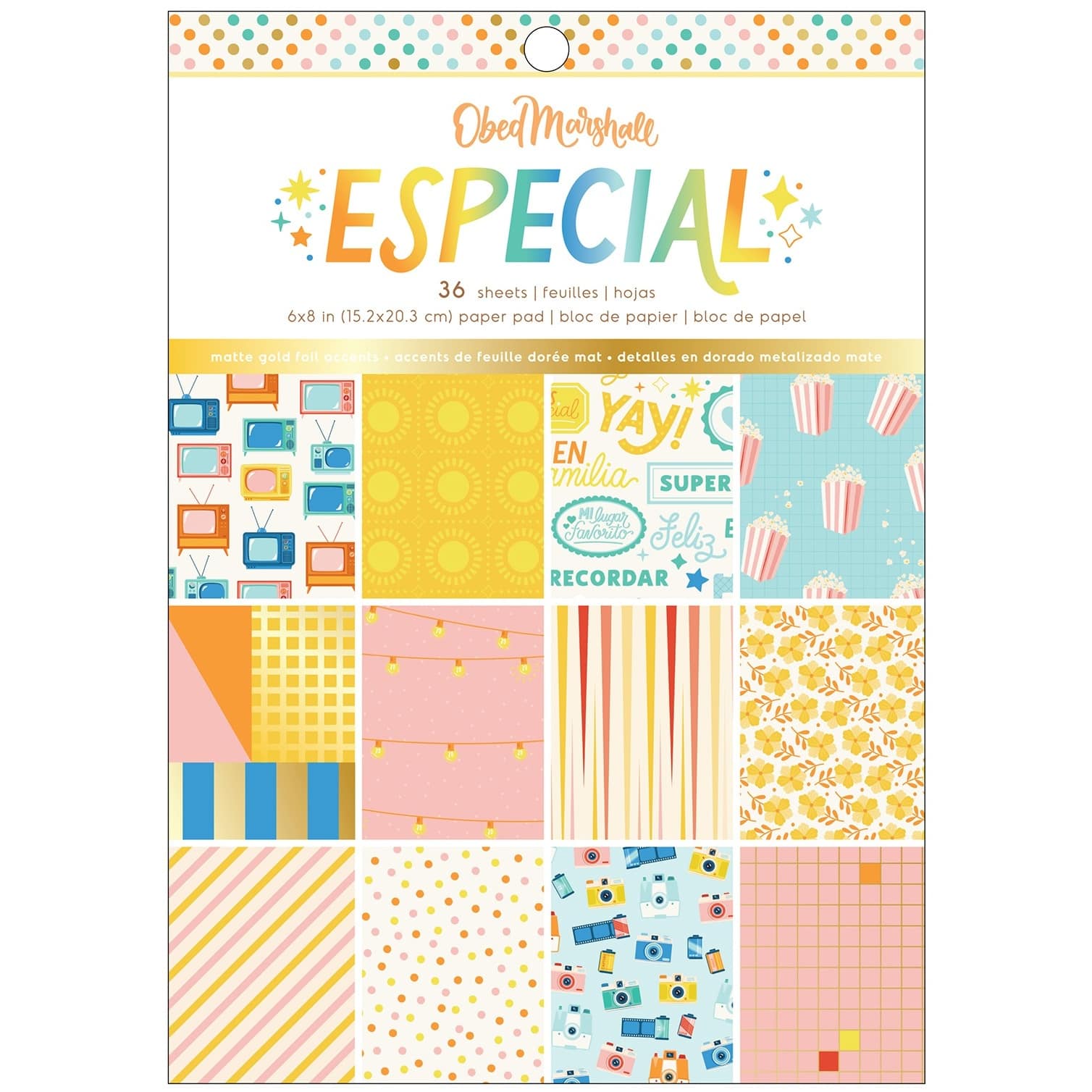 American Crafts&#x2122; 6&#x22; x 8&#x22; Obed Marshall Especial Single-Sided Paper Pad, 36ct.