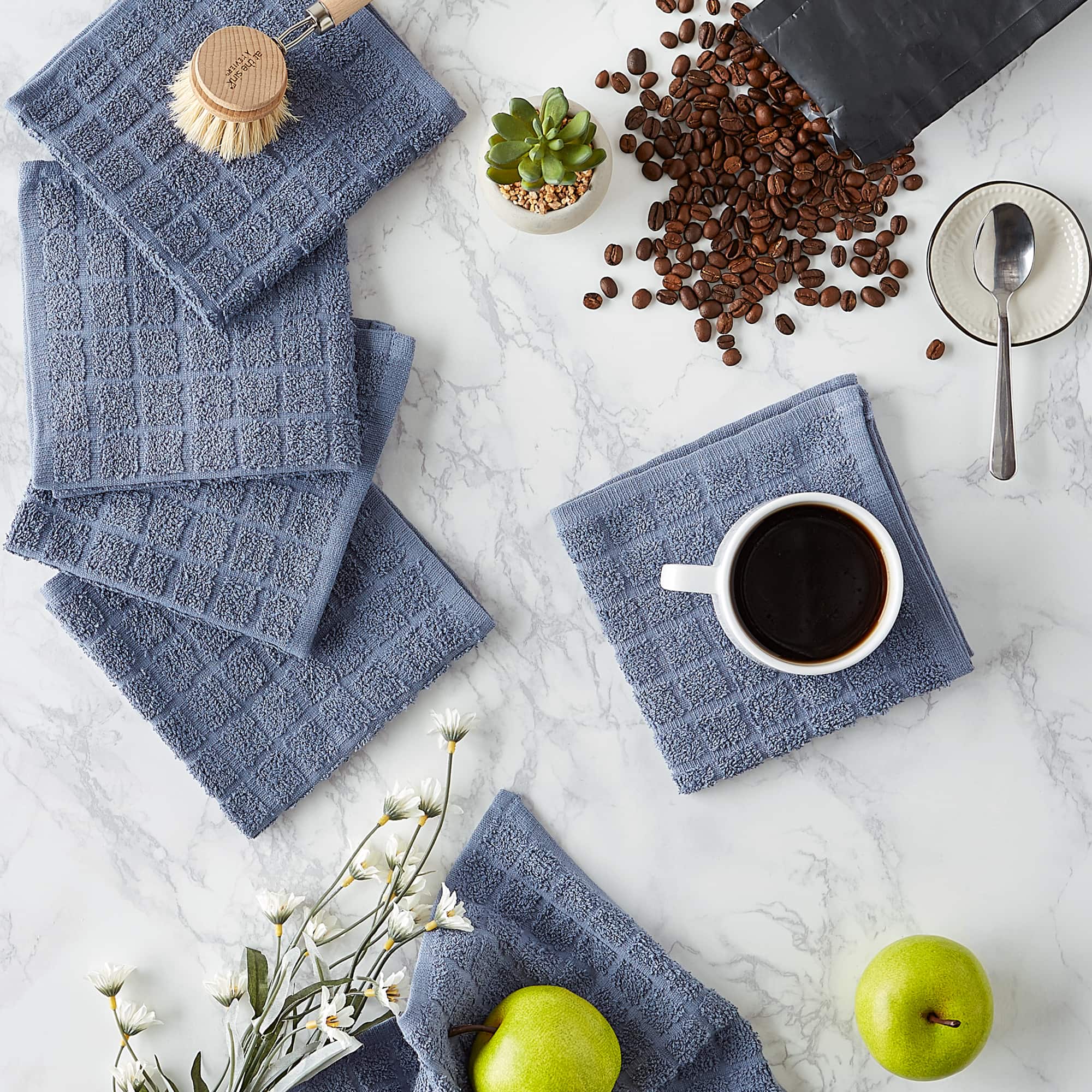 DII® Solid Windowpane Terry Dishcloth Set