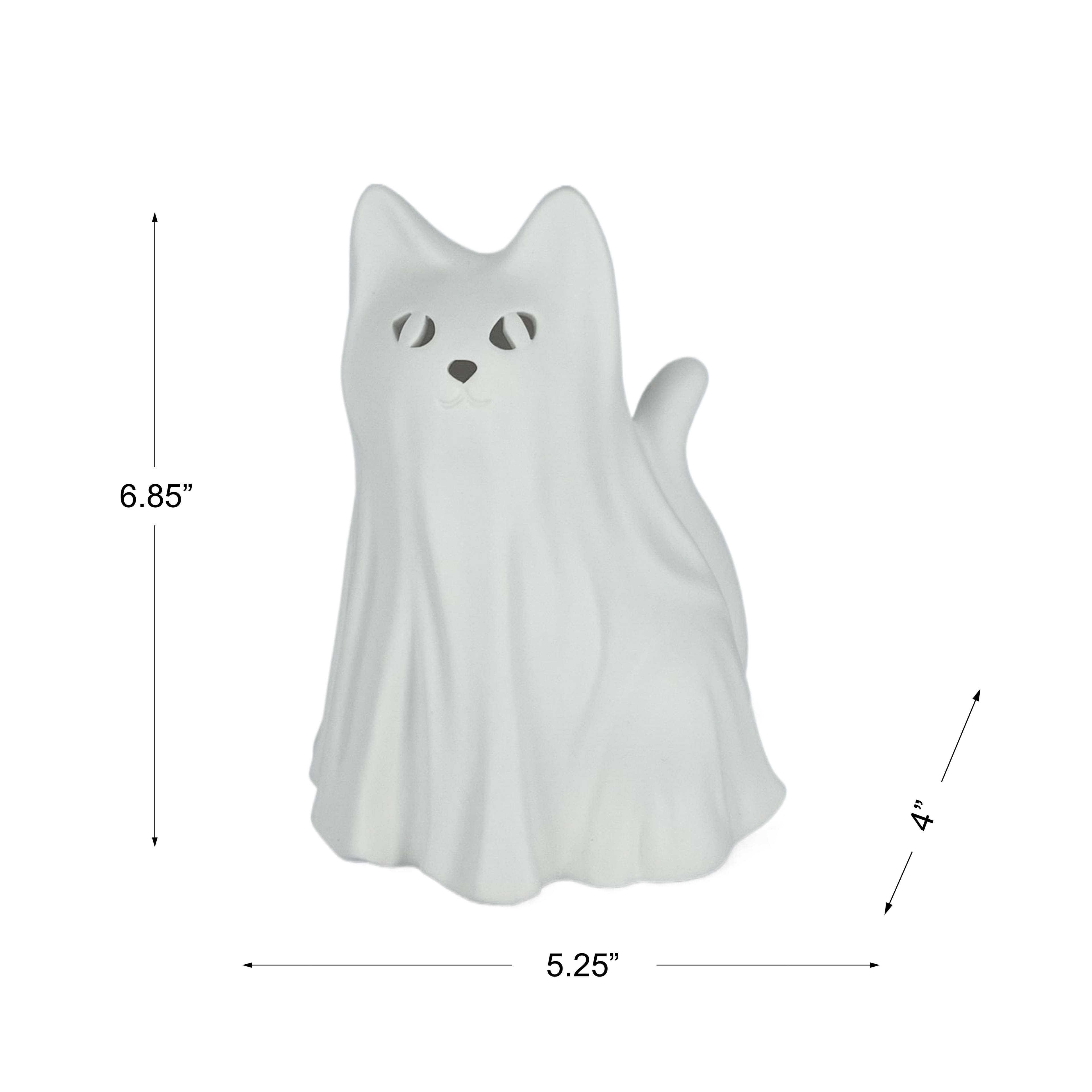 6.75" DIY Ceramic LED Cat Ghost Décor by Make Market®