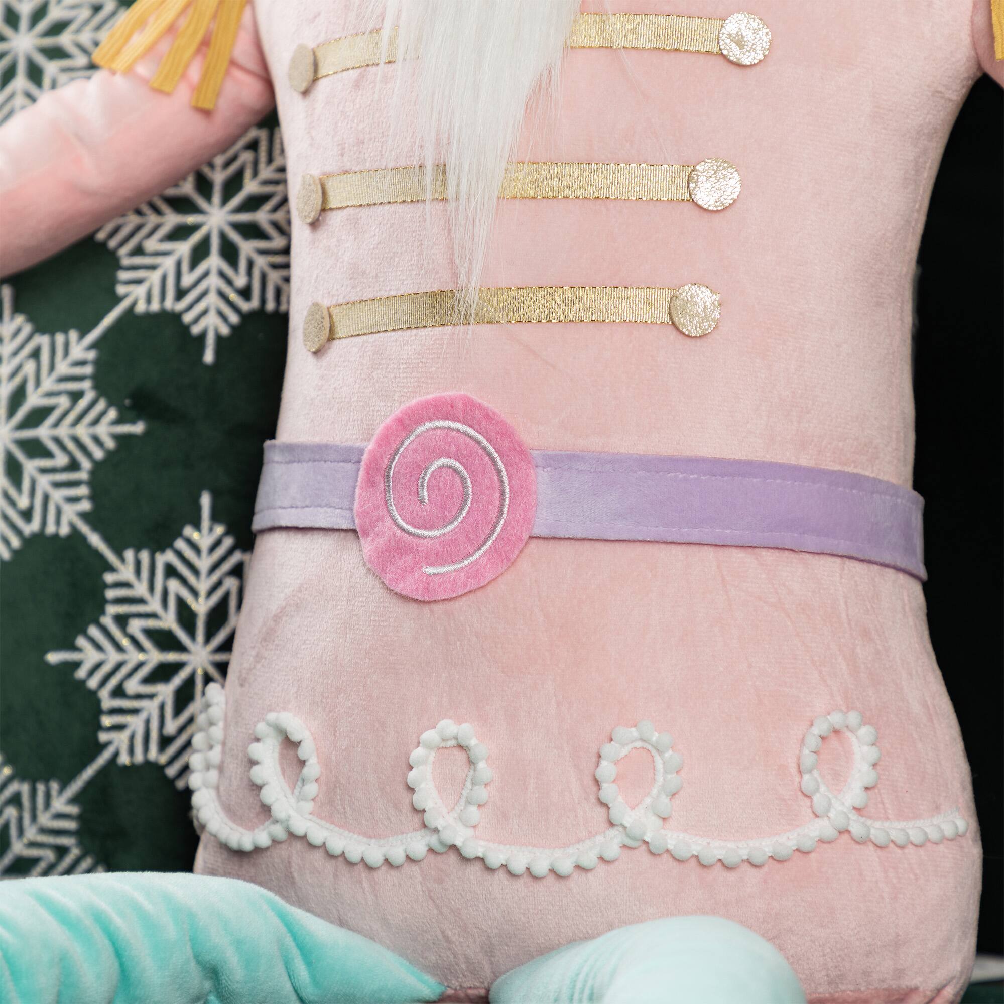 Glitzhome&#xAE; 60&#x22;H Christmas Oversized Fabric Nutcracker With Dangle Legs