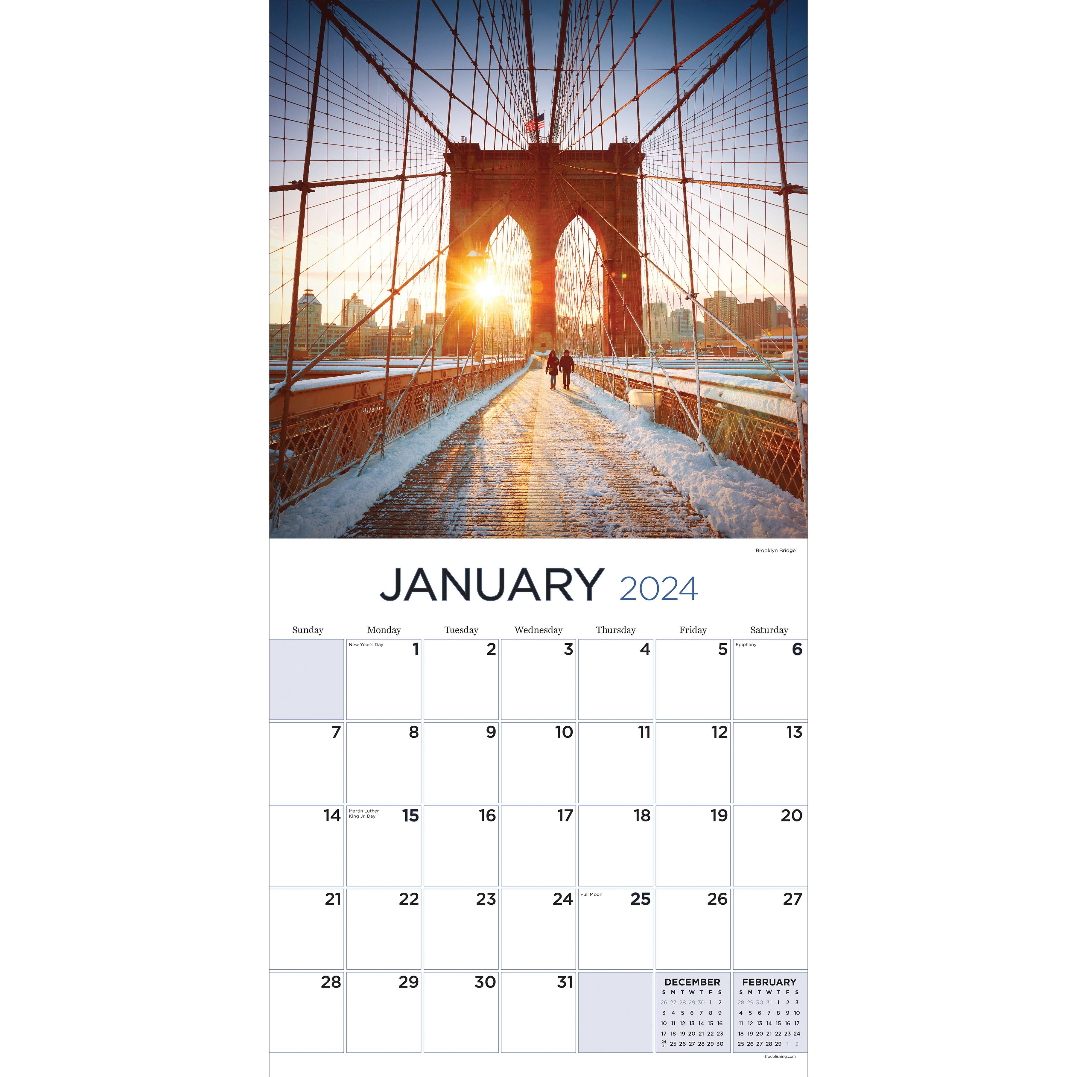 TF Publishing 2024 NYC Wall Calendar