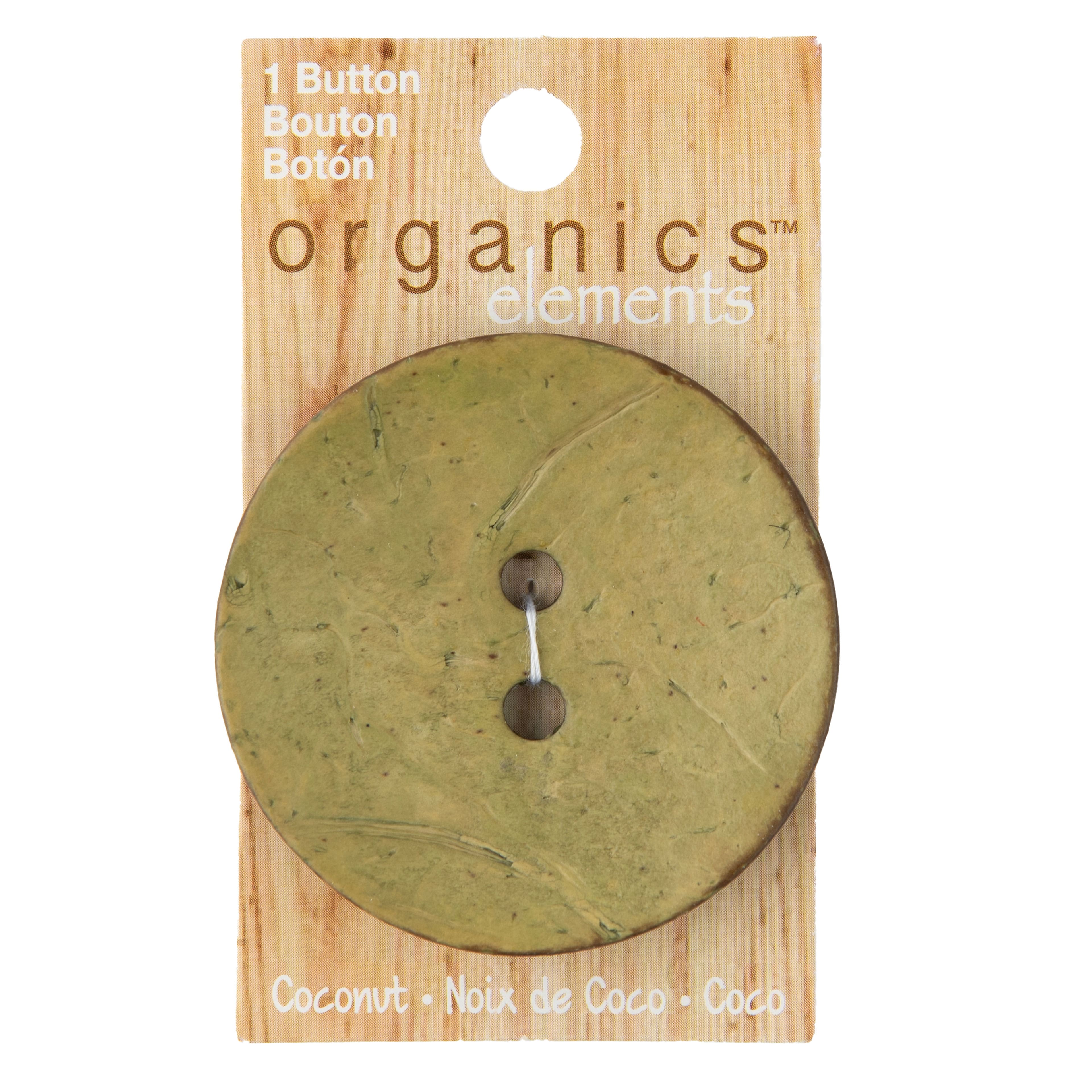 Organic Elements 2" Yellow Green Coconut Button