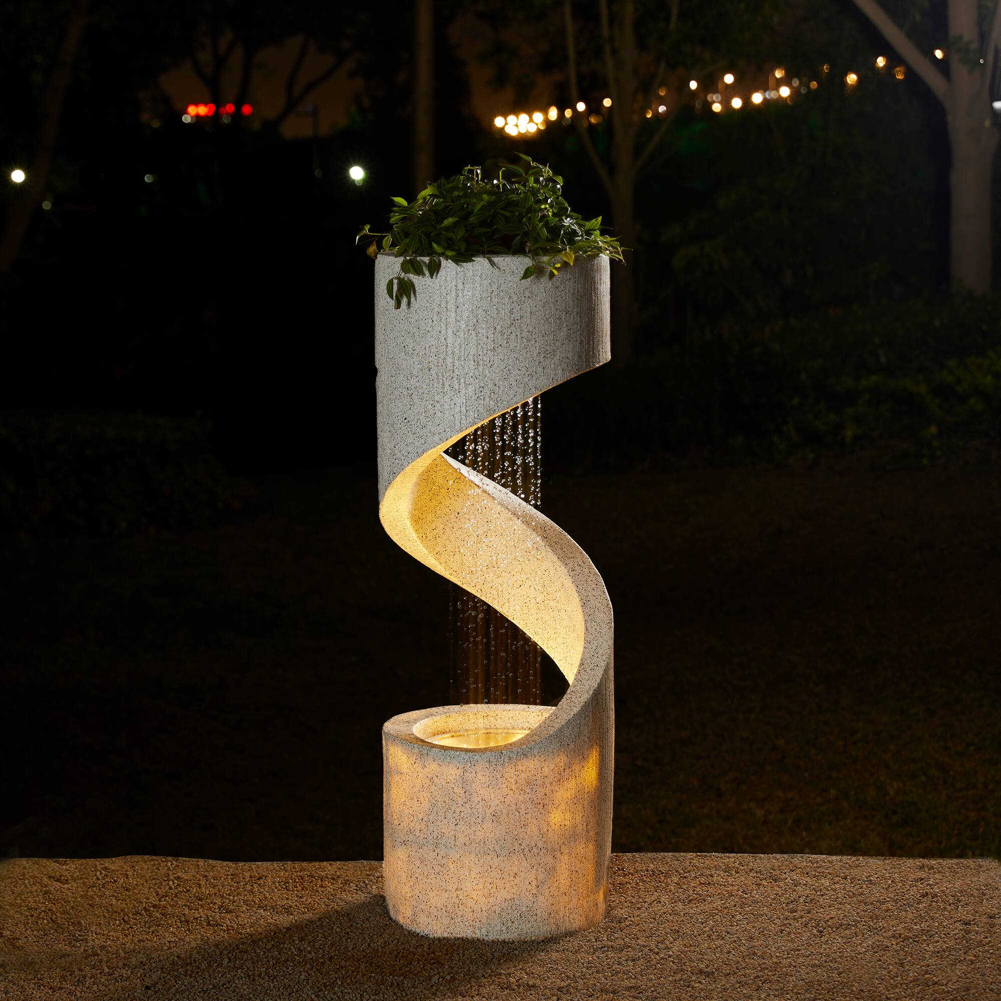 Glitzhome&#xAE; 3.5ft. Curving Shaped Outdoor LED Fountain