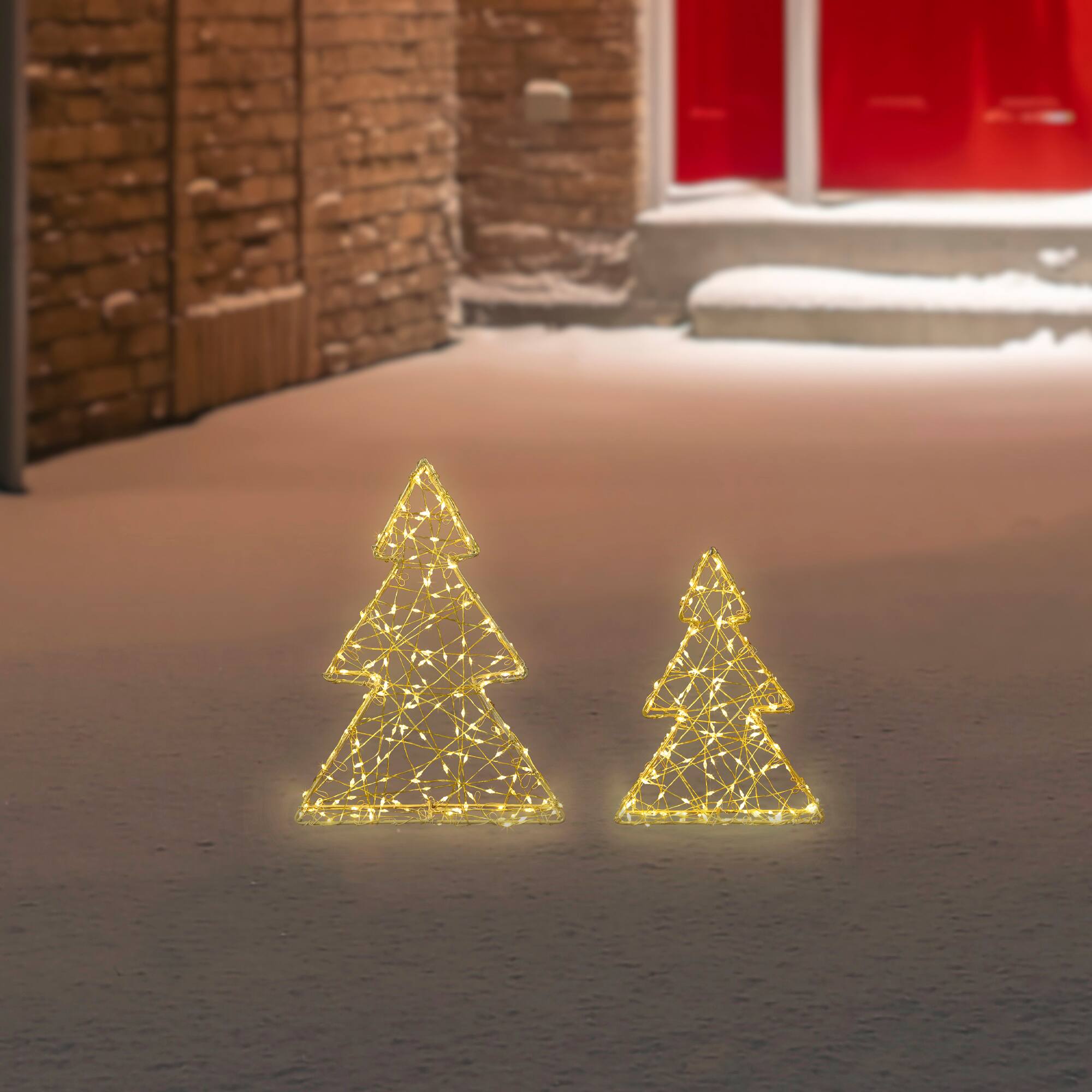 LED Lighted Wire Christmas Tree Decorations Set