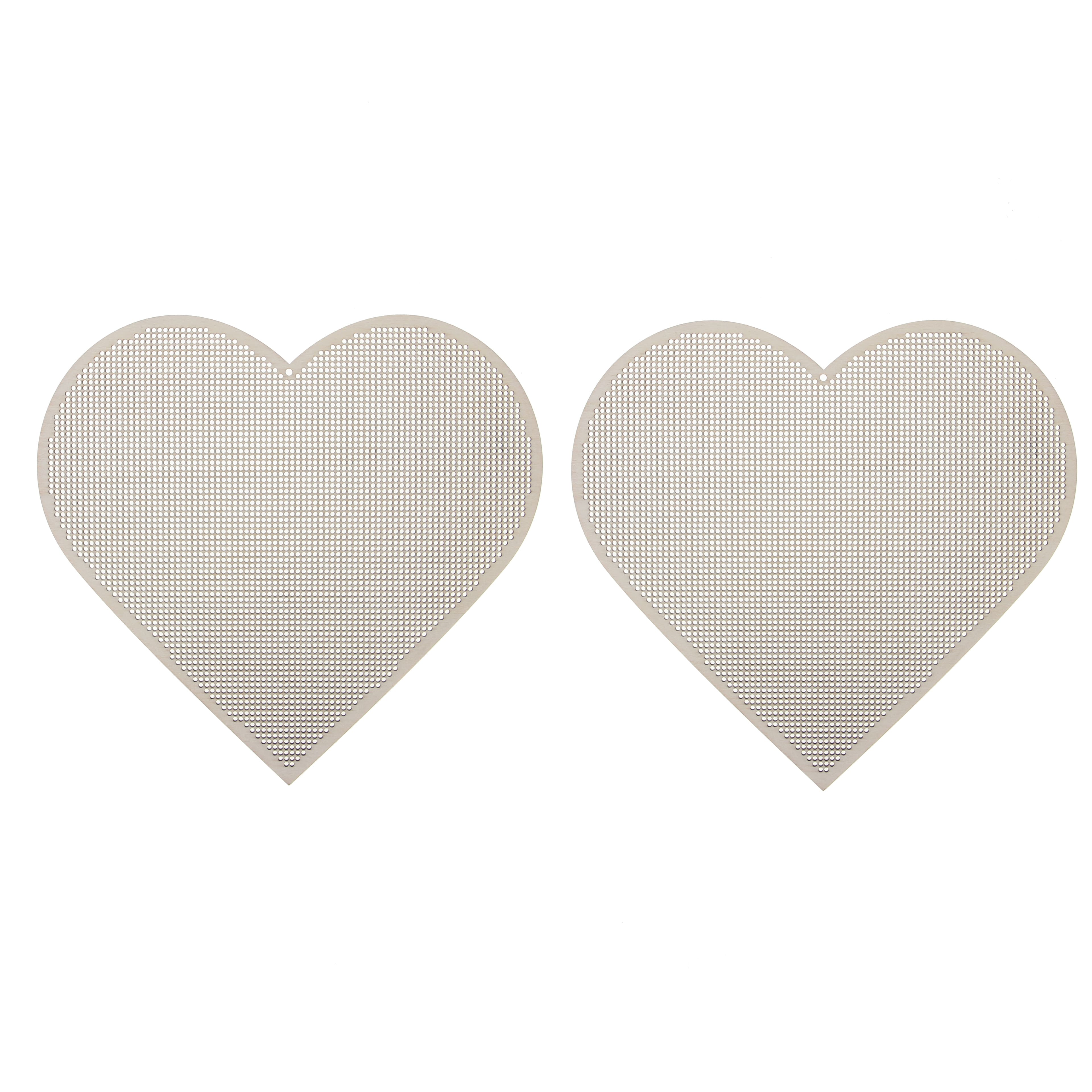 8" Heart Cross Stitch Wood Canvas, 2ct. by Loops & Threads®