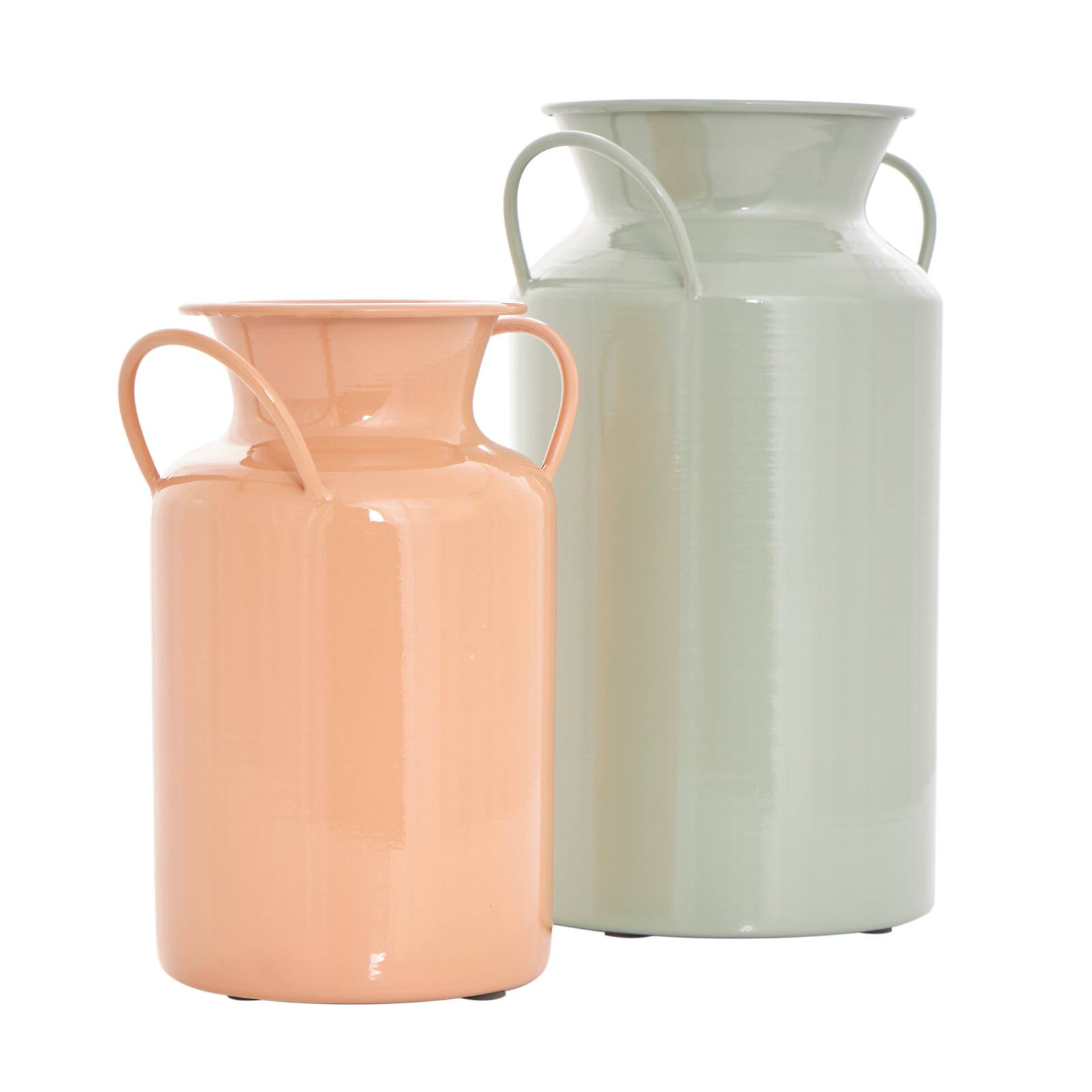 Multicolored Metal Jug Vase with Handles Set