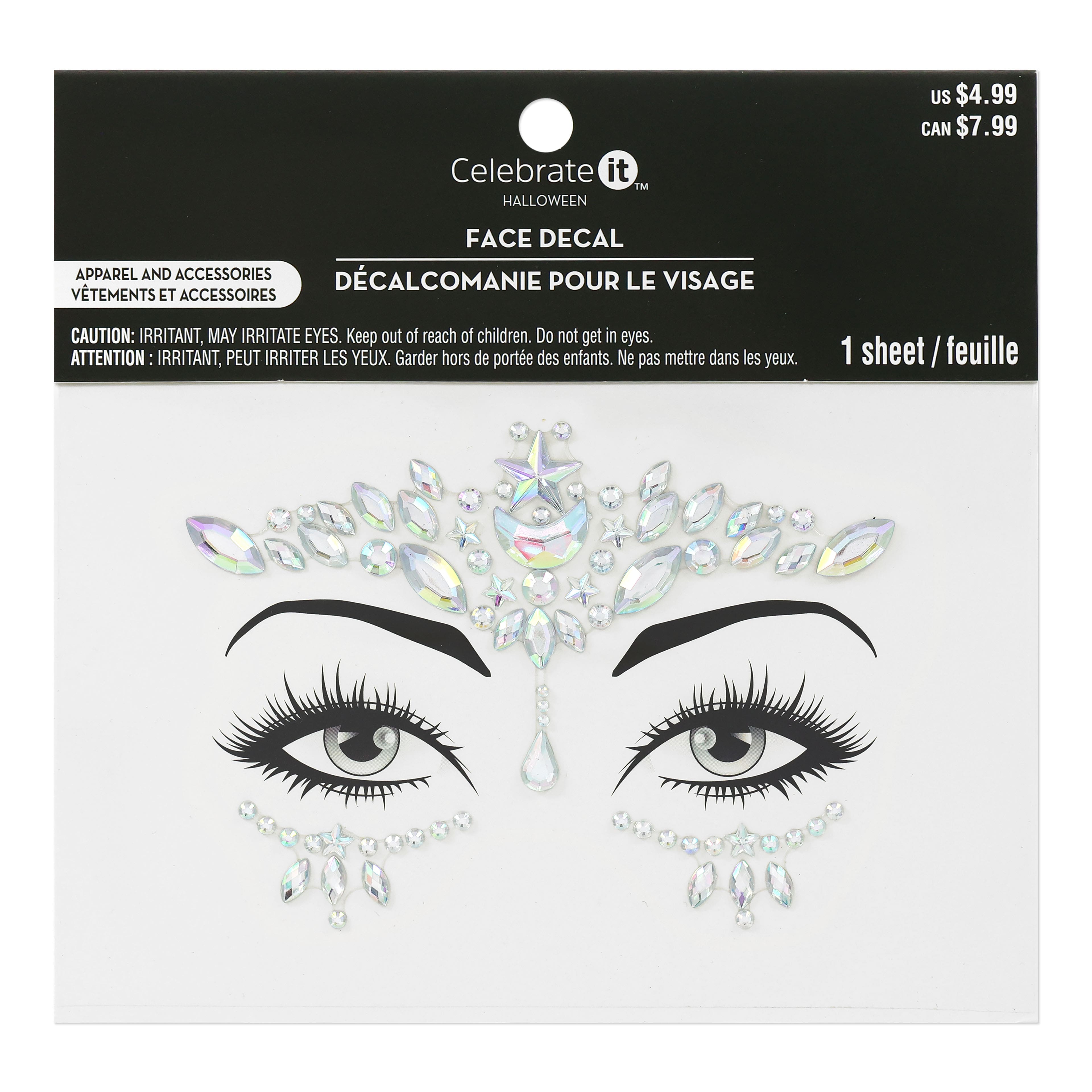 Silver Moon Gem Face Decal by Celebrate It&#x2122;