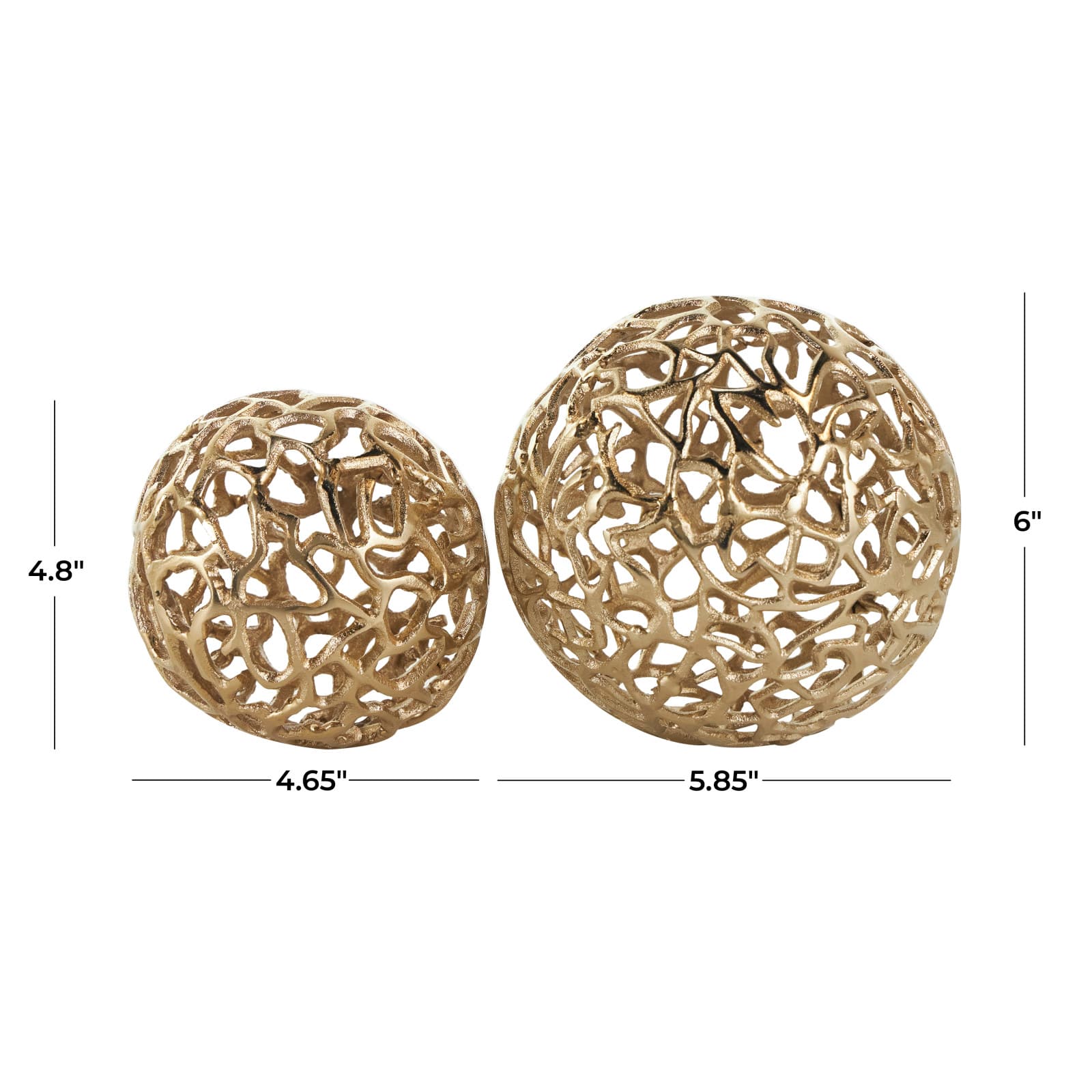 Gold Open Lattice Work Aluminum Decorative Ball Orbs &#x26; Vase Filler Set