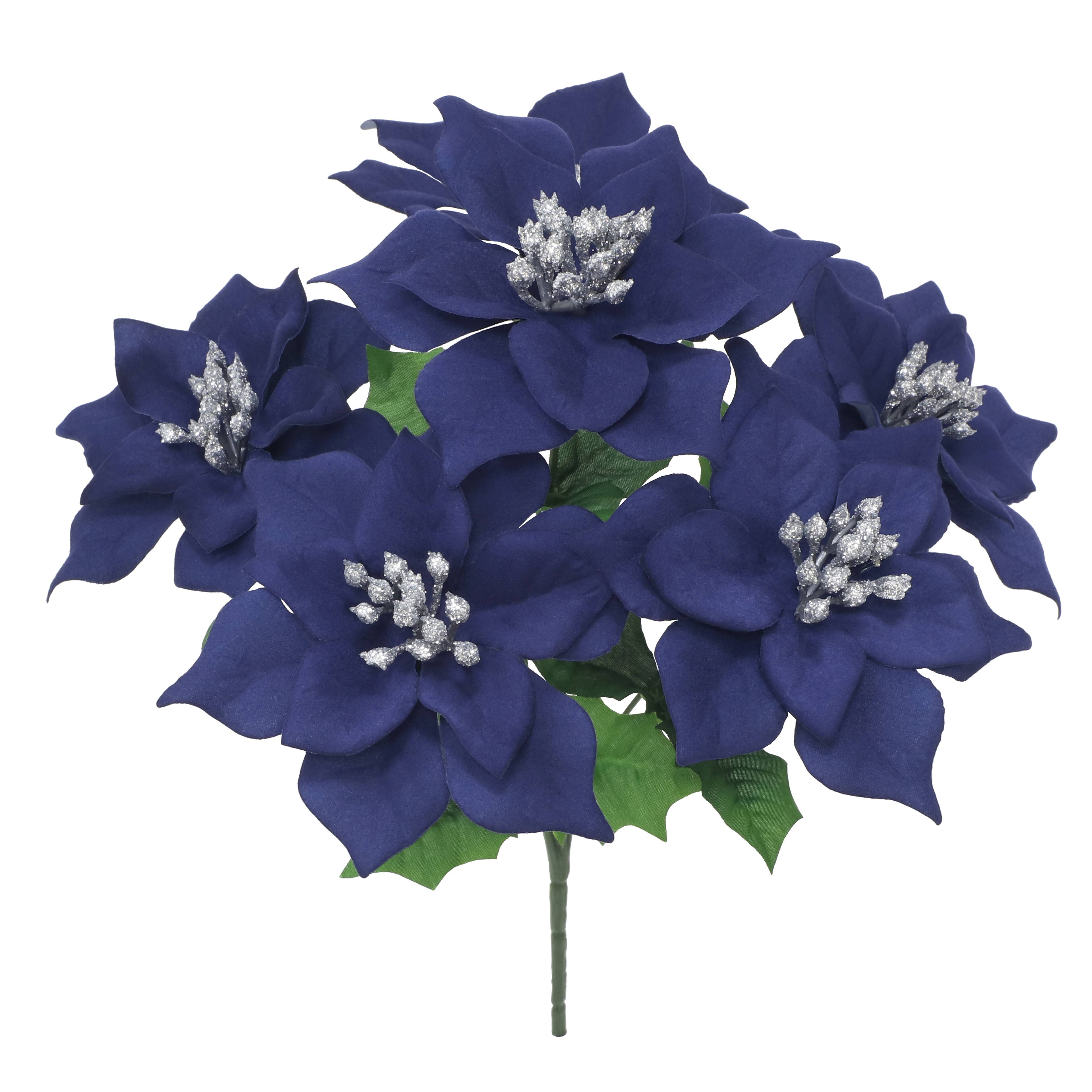 12&#x22; Poinsettia with Glitter Bush by Ashland&#xAE;