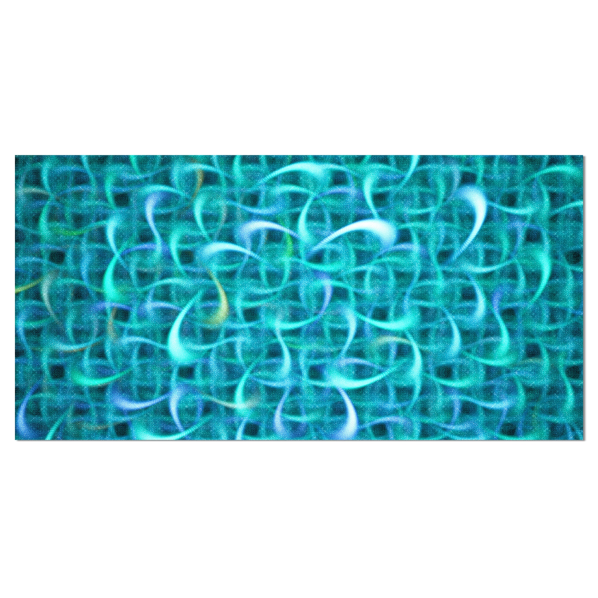 Designart - Turquoise Watercolor Fractal Pattern - Oversized Abstract Canvas Art Print