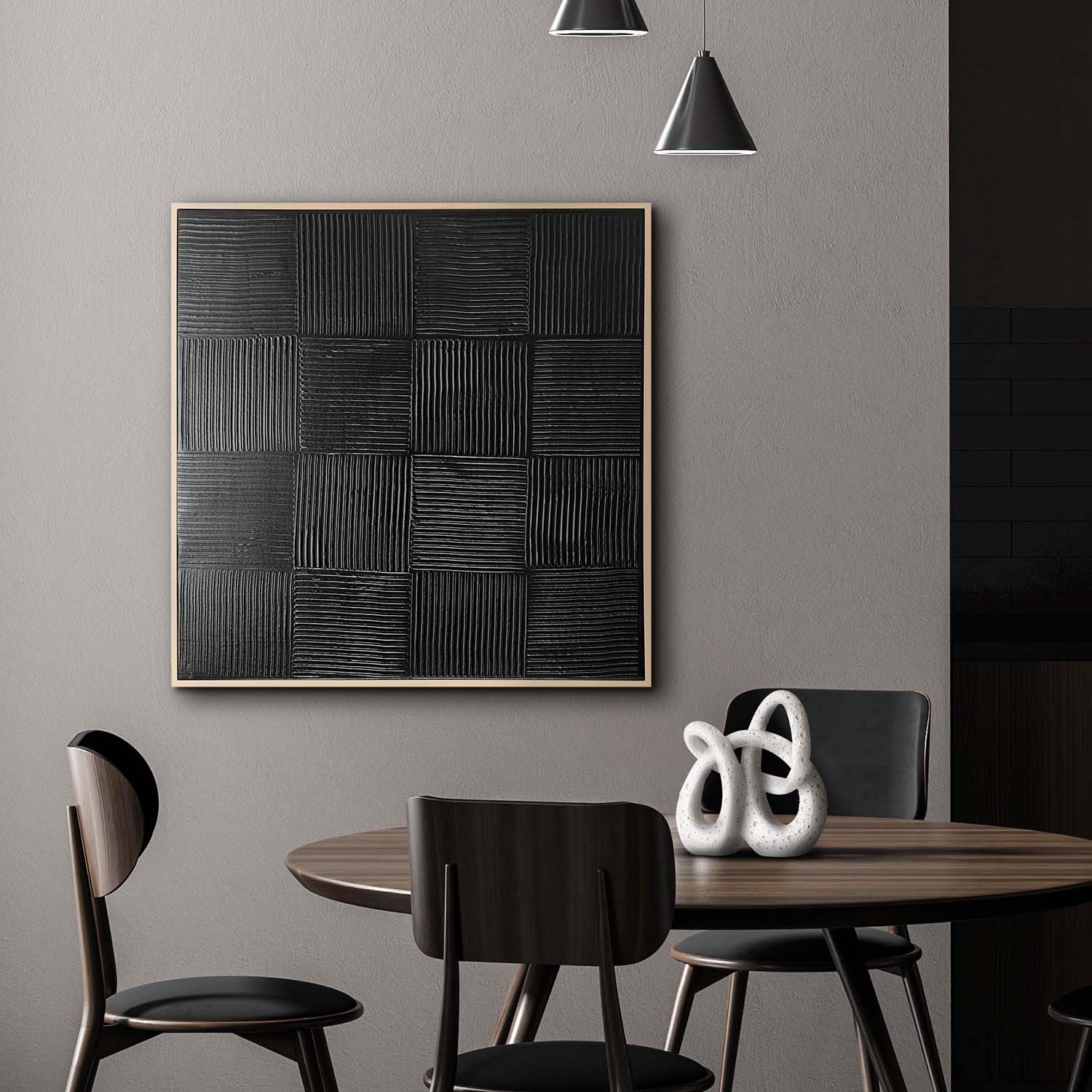 American Art Decor Shadows Over the Plains Framed Textured Print - 35" x 35"