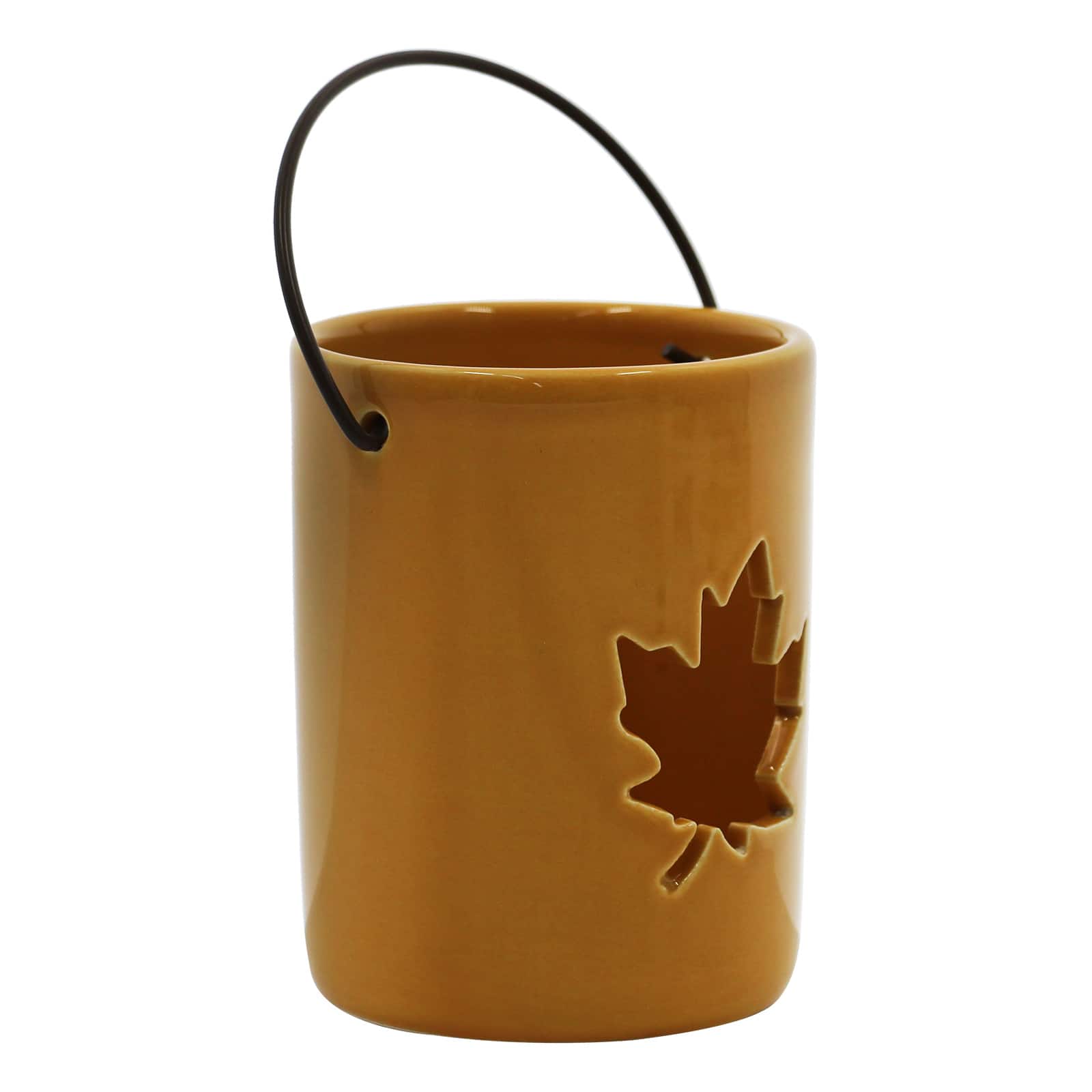 4&#x22; Yellow Leaf Candle Holder by Ashland&#xAE;