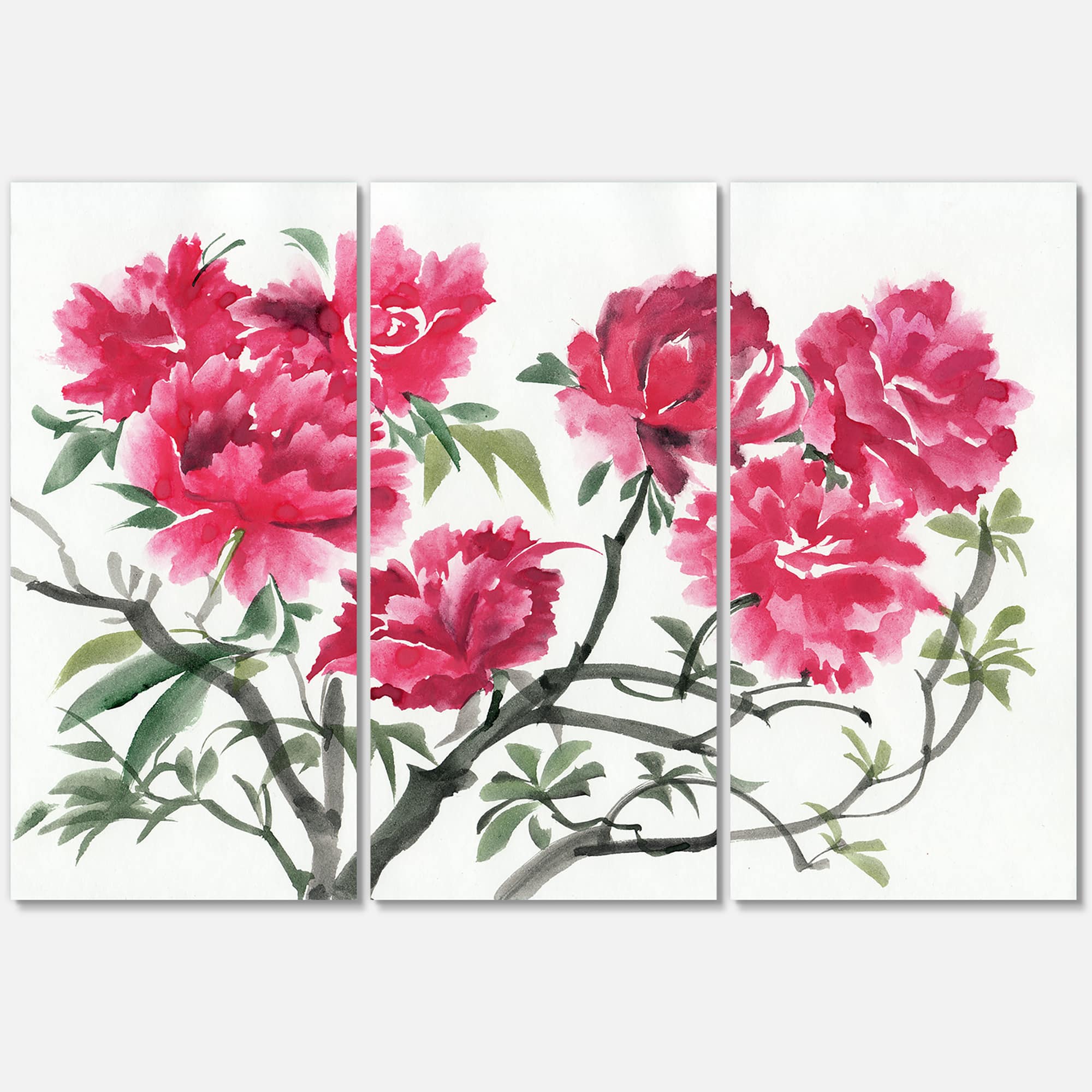 Designart - Vintage Purple Azalea Flower - Traditional Canvas Wall Art Print