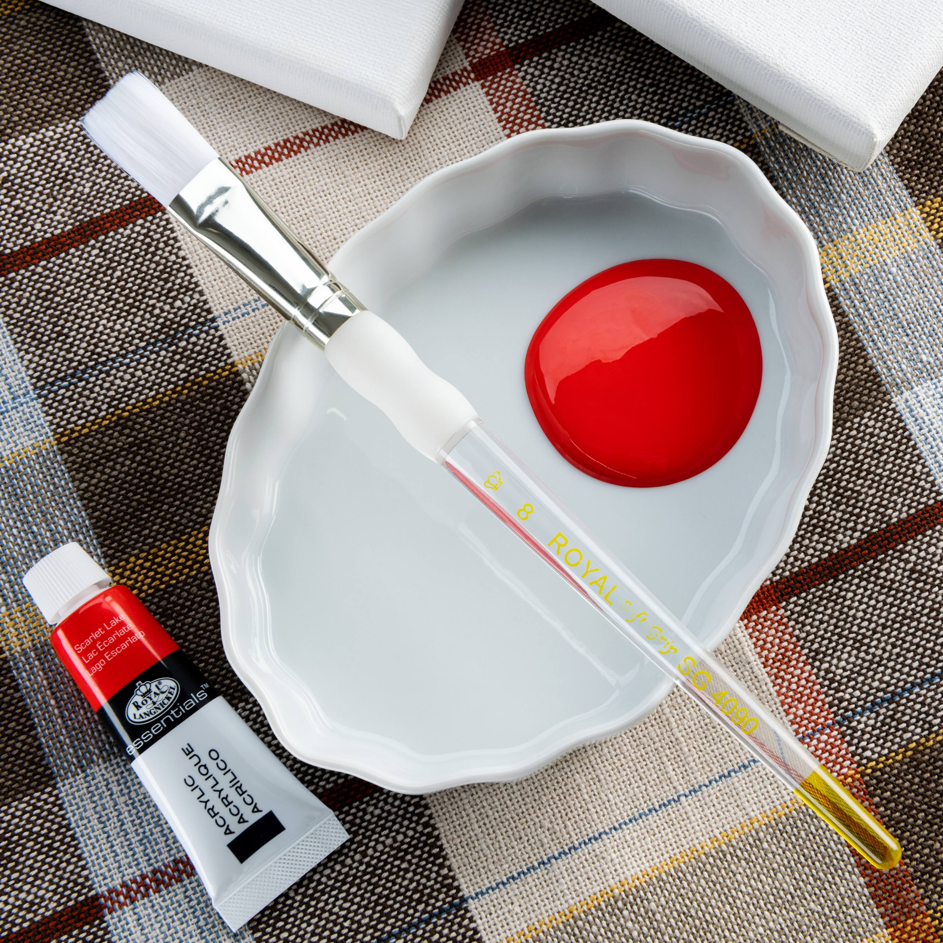 Soft-Grip Series 4090 White Taklon Flat Brush, Size 8