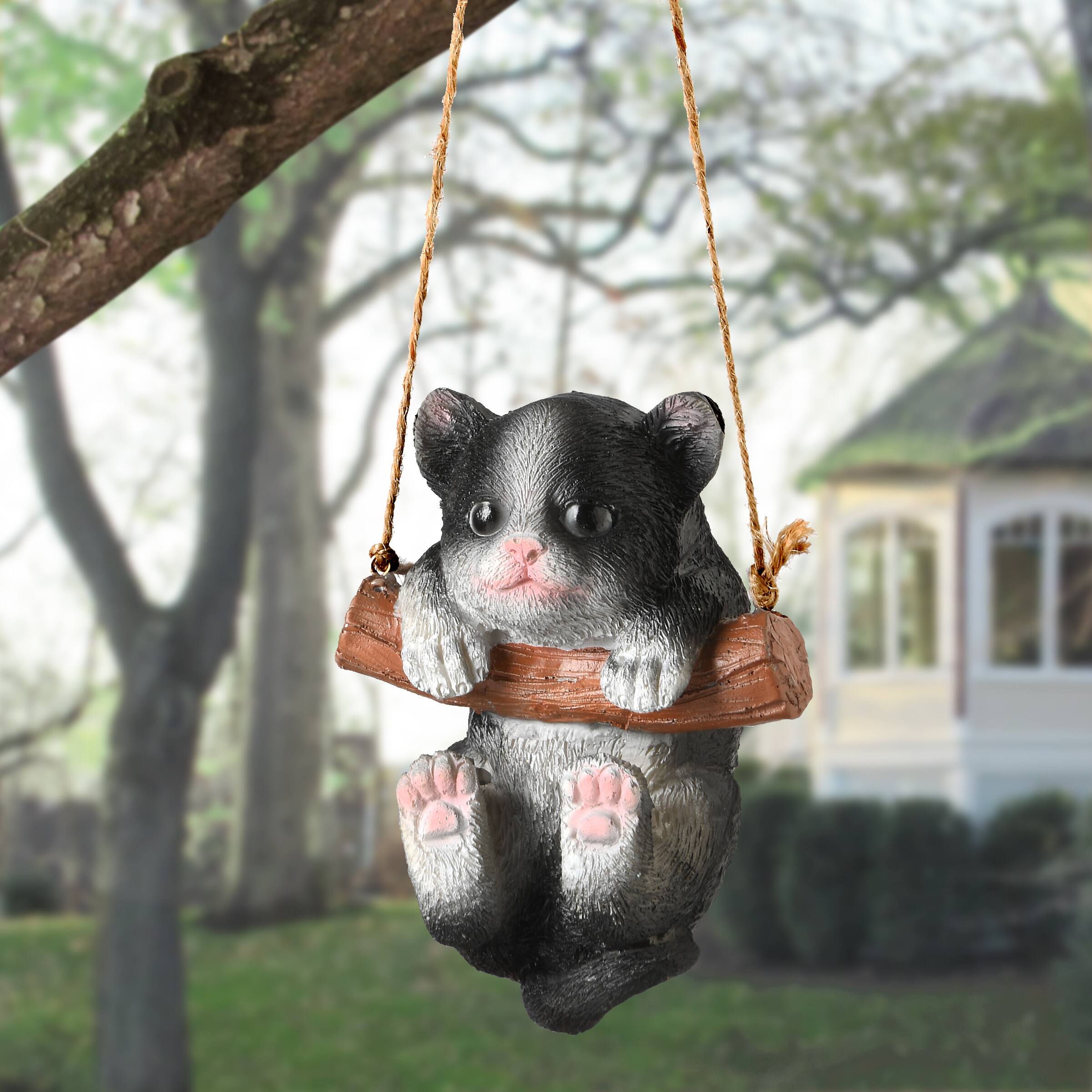 5" Swinging Black Kitten Decoration