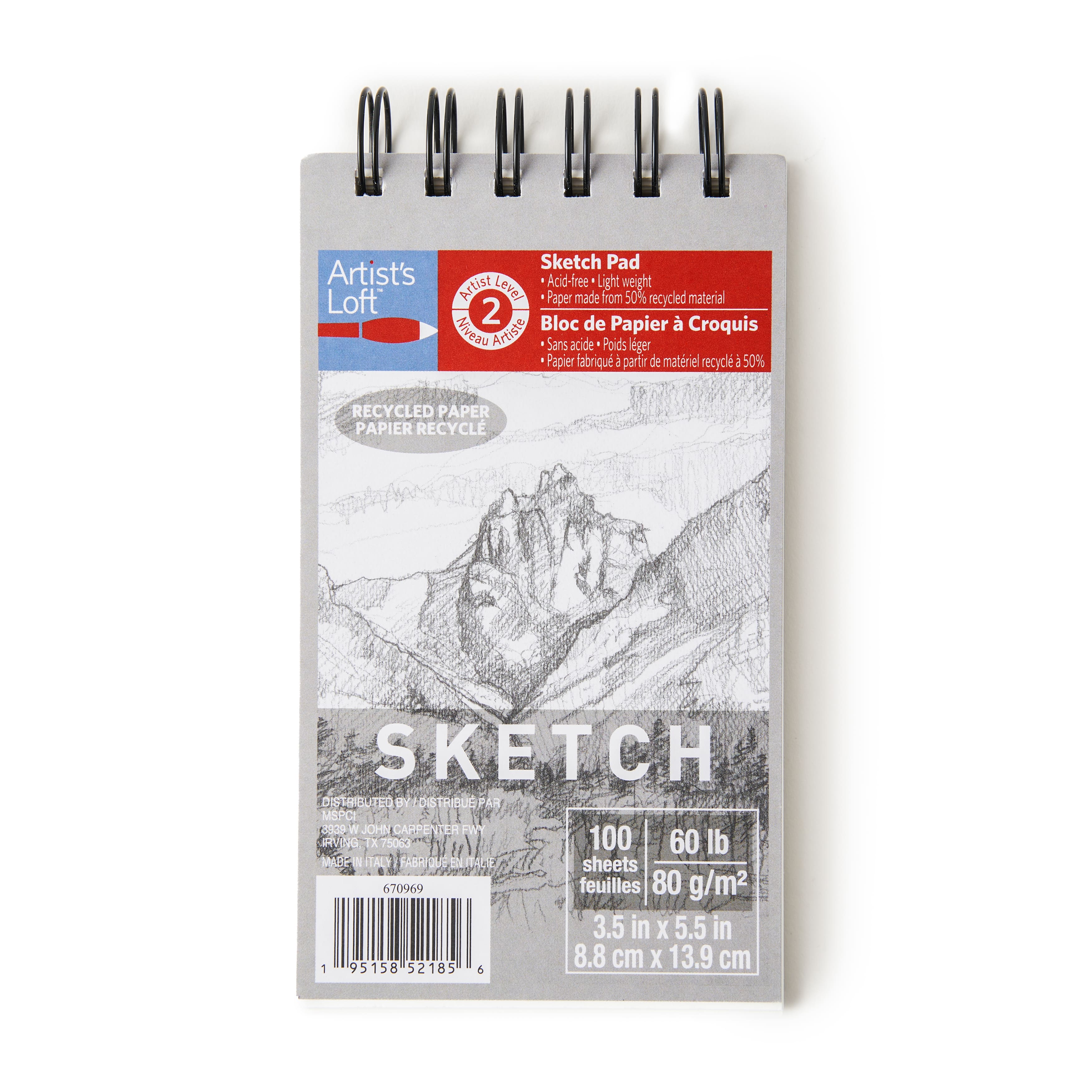 12 Pack: Recycled Sketch Paper Pad by Artist's Loft™, 3.5" x 5"
