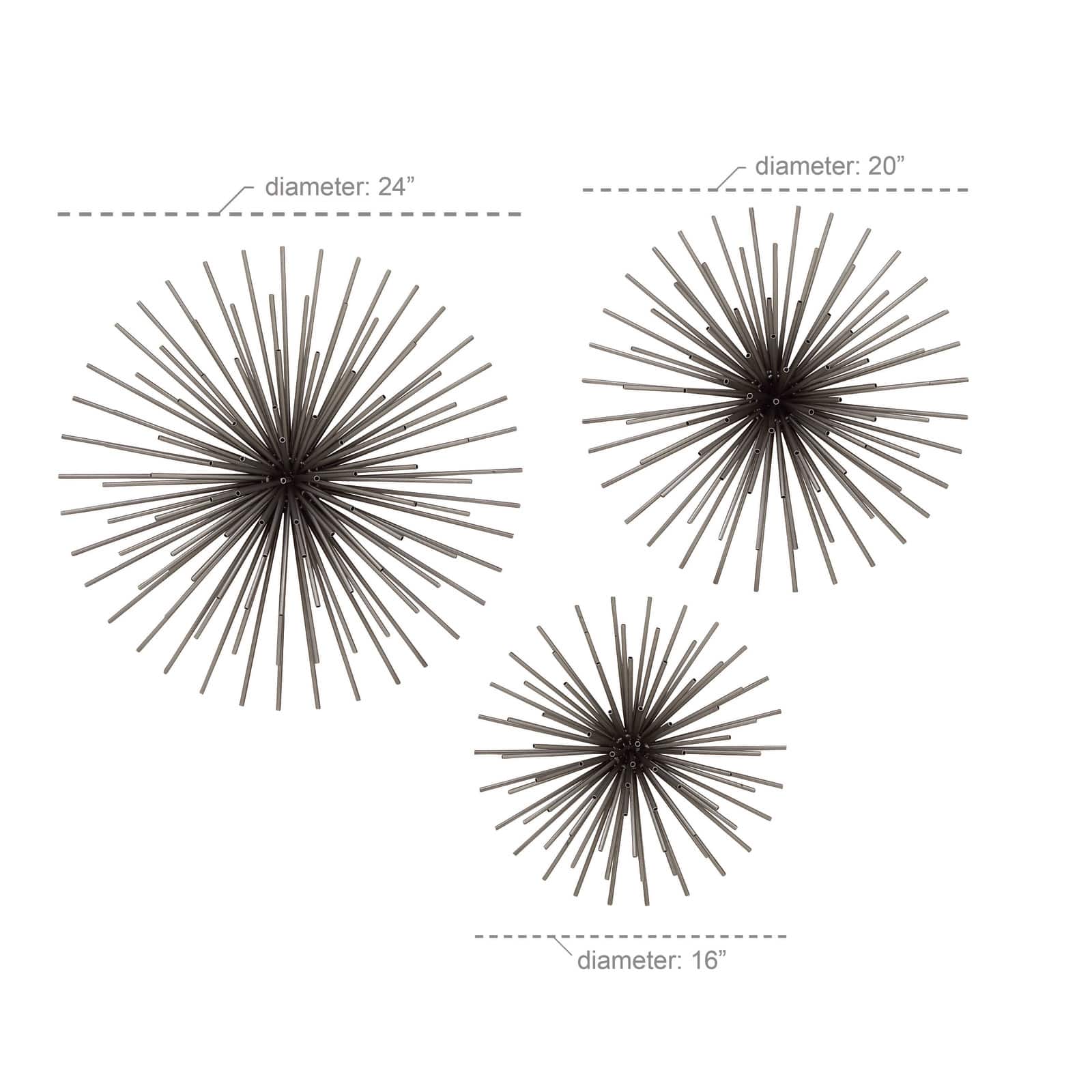 Black Metal Contemporary Wall D&#xE9;cor Set, 3ct.