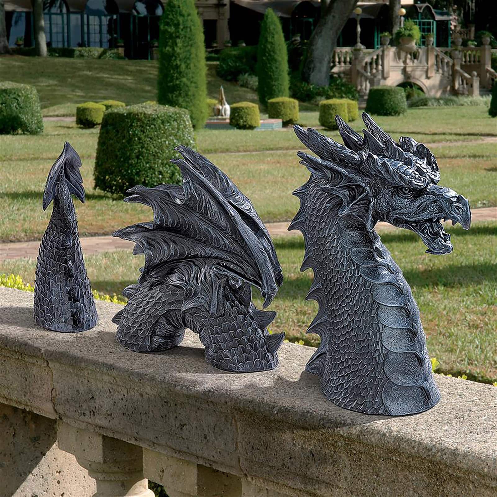 Design Toscano 28&#x22; Long Dragon of Falkenberg Castle Moat Lawn Statue