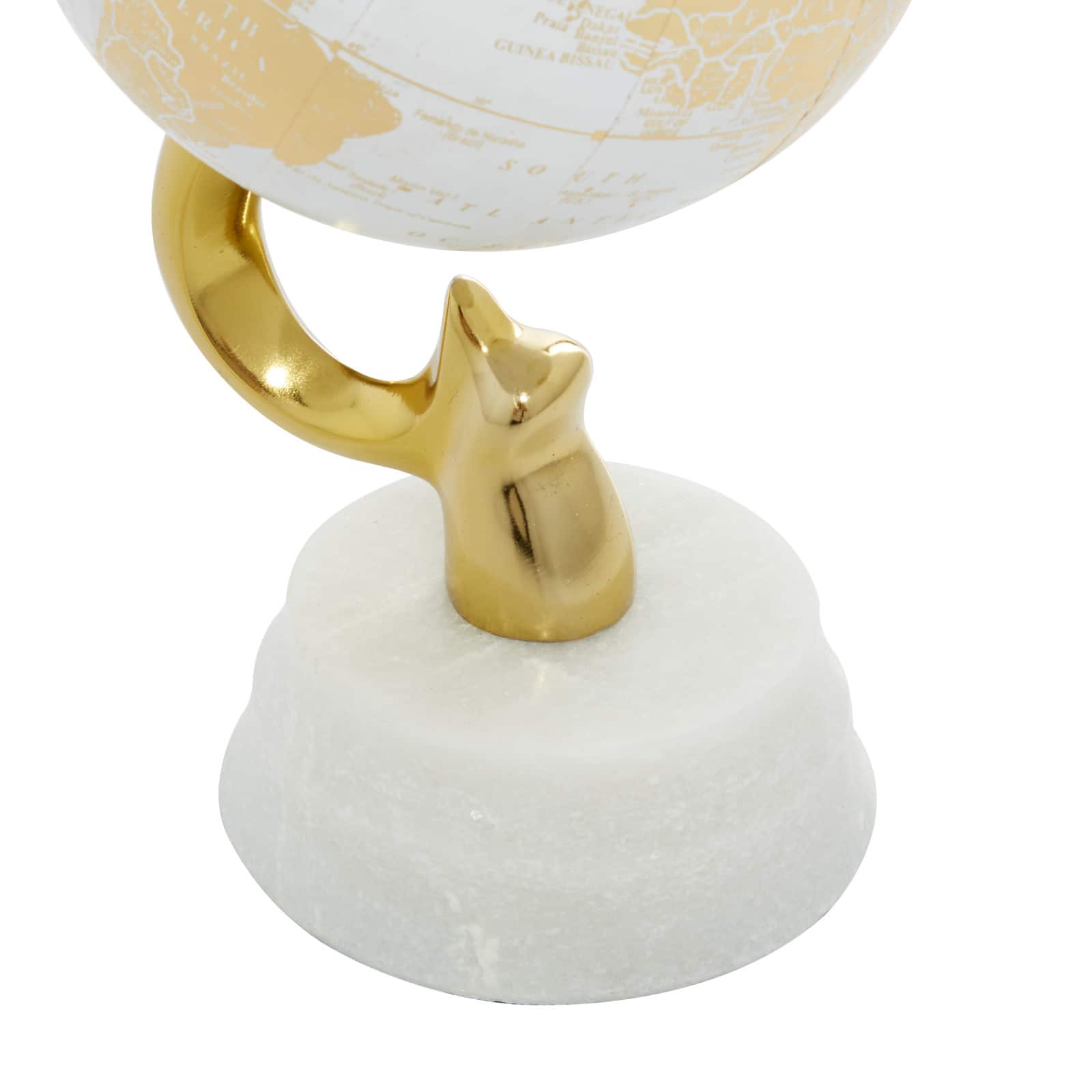 10" Gold Stoneware Coastal Globe