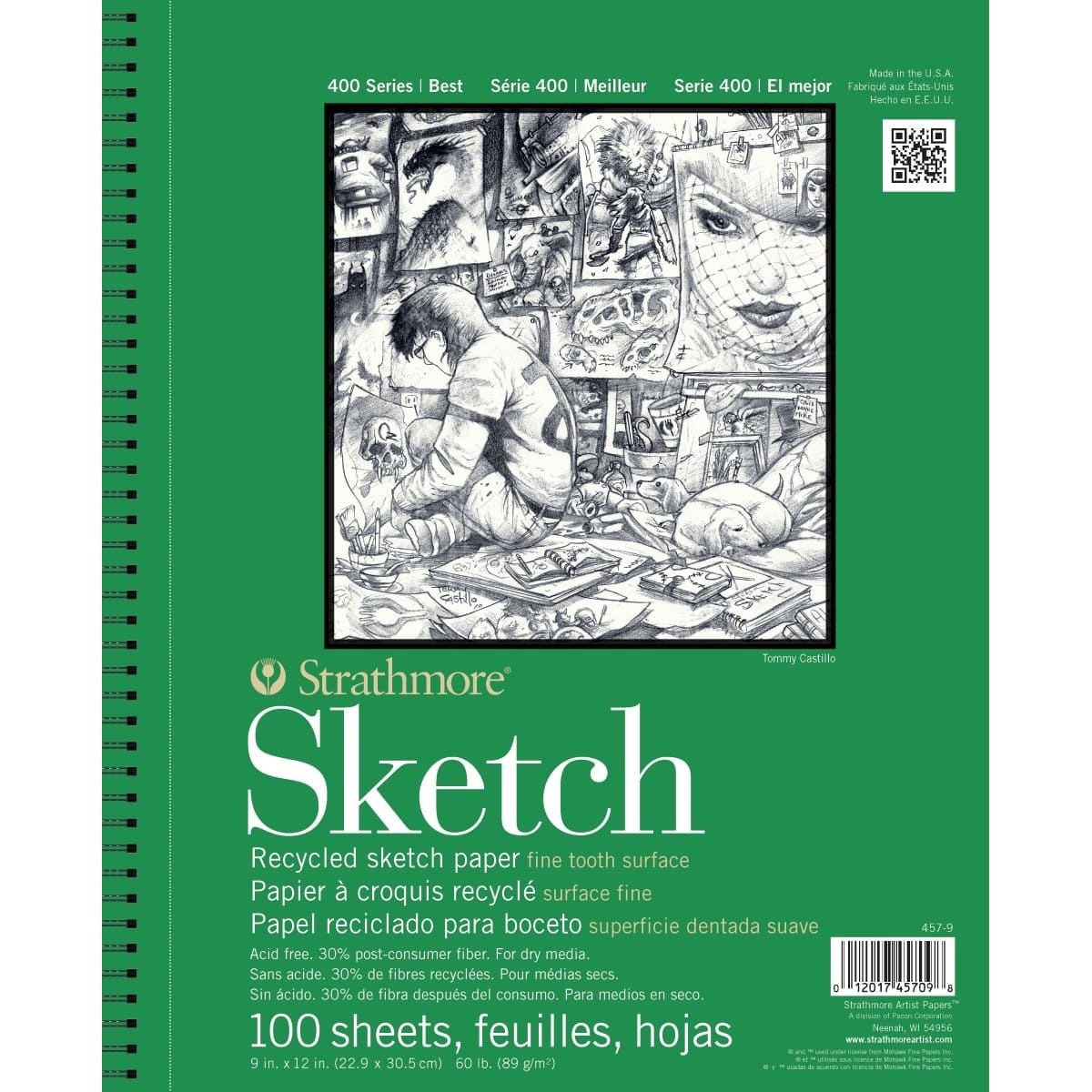 Strathmore® 400 Series Recycled Sketch Paper Pad, 9" x 12"