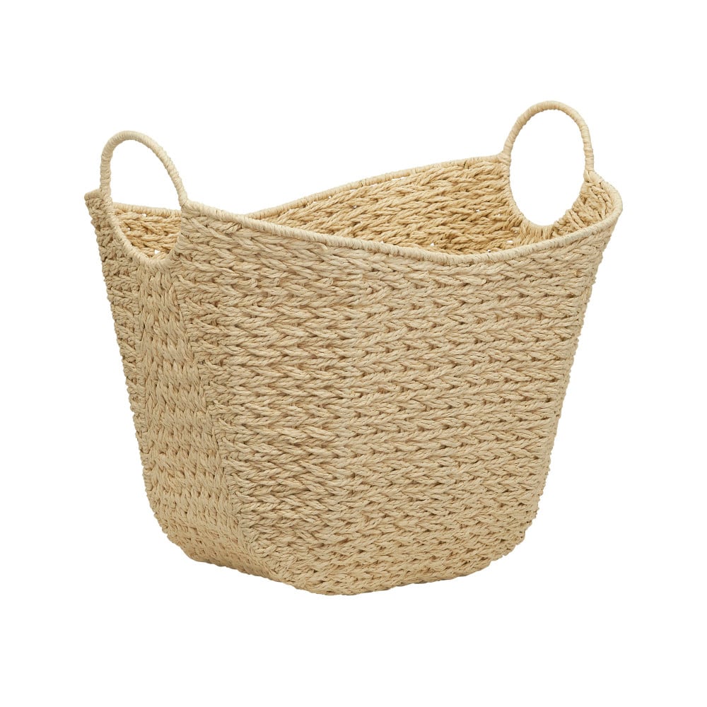 Household Essentials 17.5" Woven Paper Rope Basket with Handles