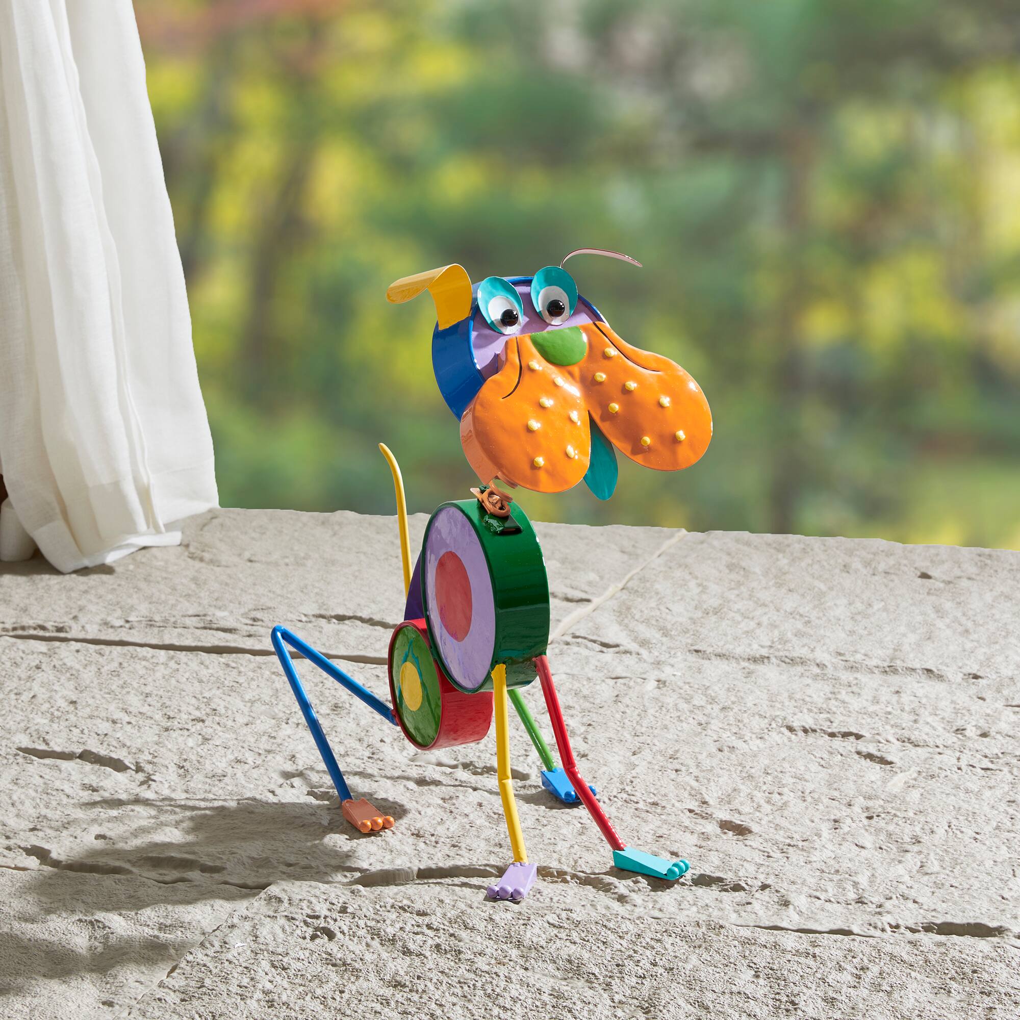 Glitzhome&#xAE; 17&#x22; Metal Novelty Puppy Garden Statue