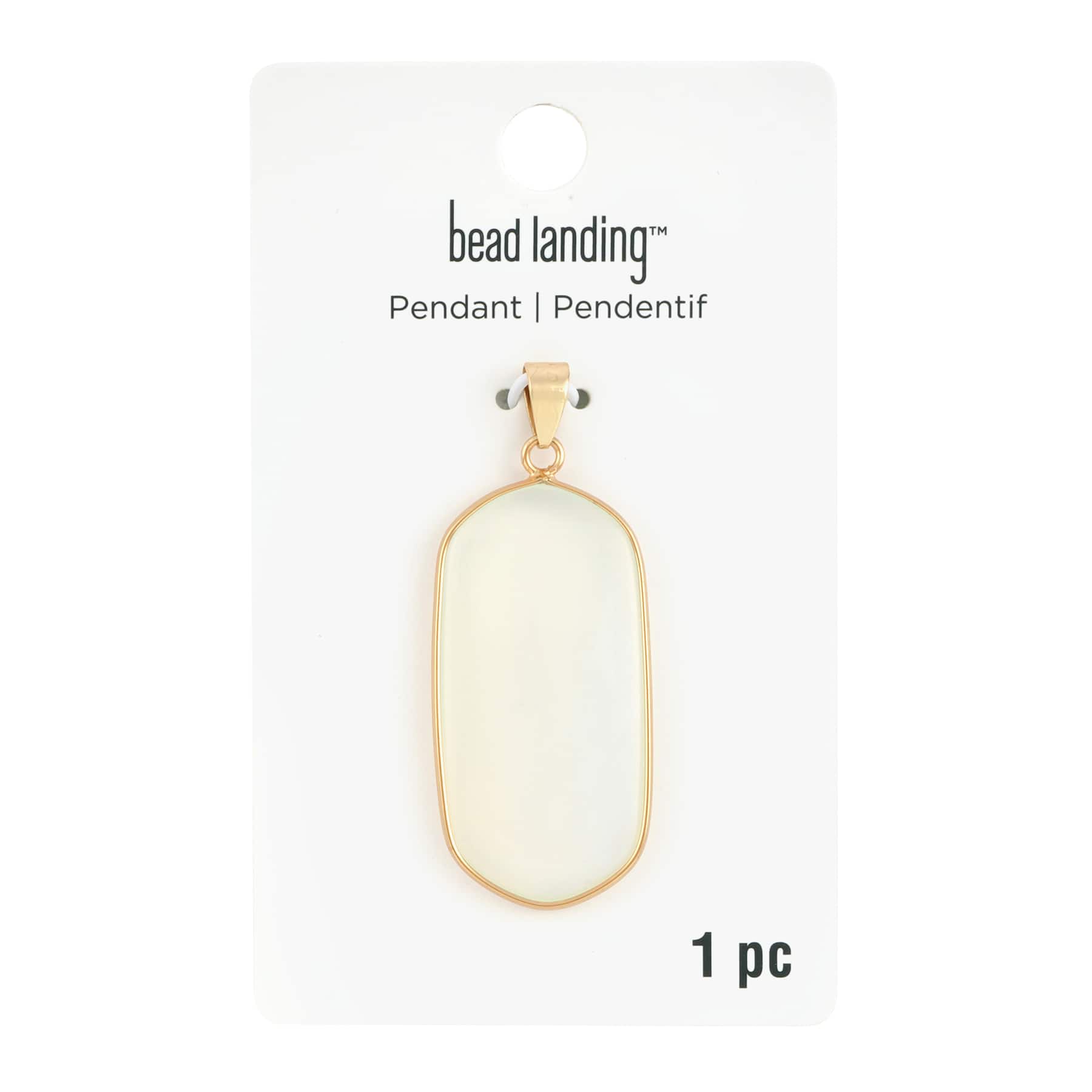 12 Pack: Moonstone Glass Oval Pendant by Bead Landing™