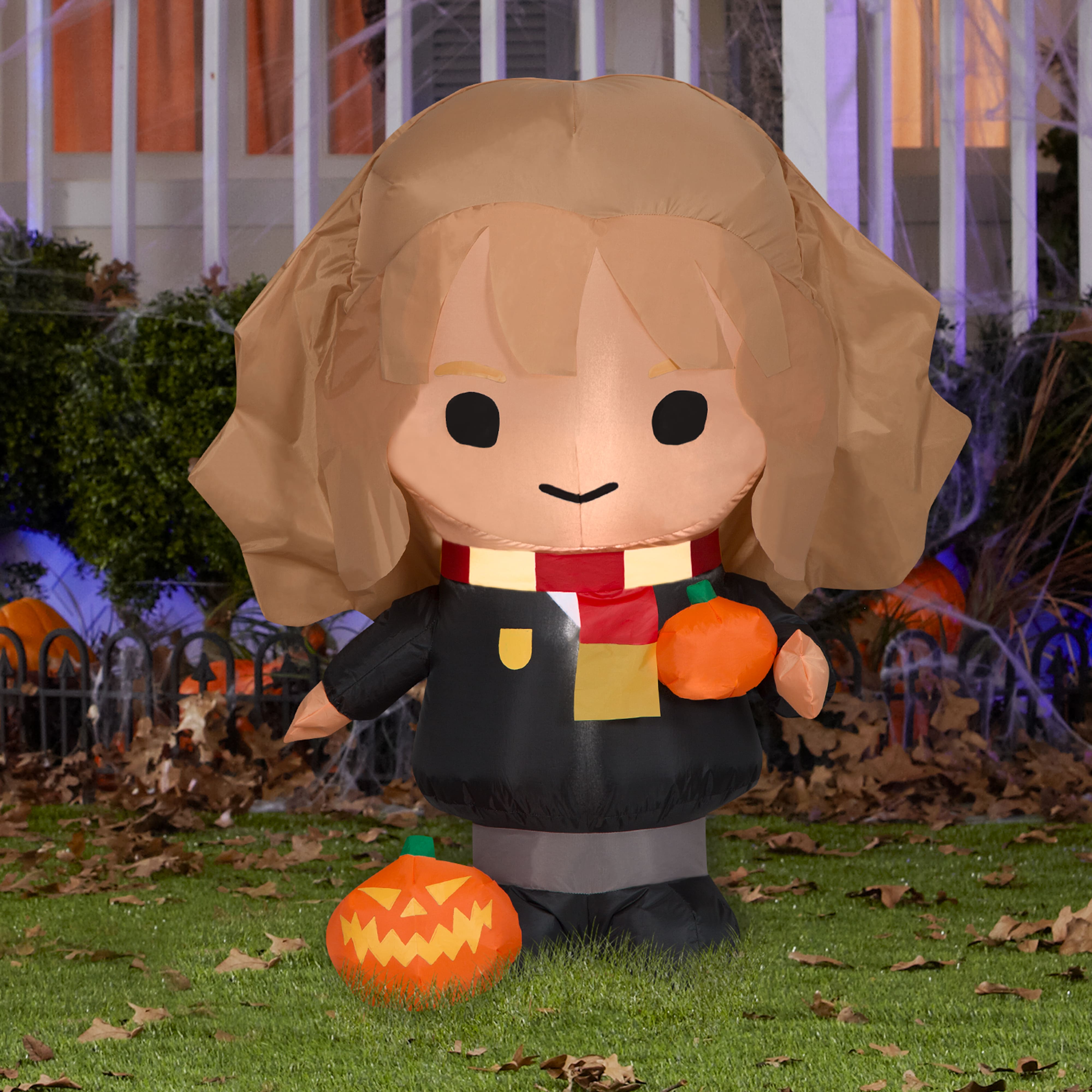 3ft. Airblown&#xAE; Inflatable Hermione with Jack-o-lanterns
