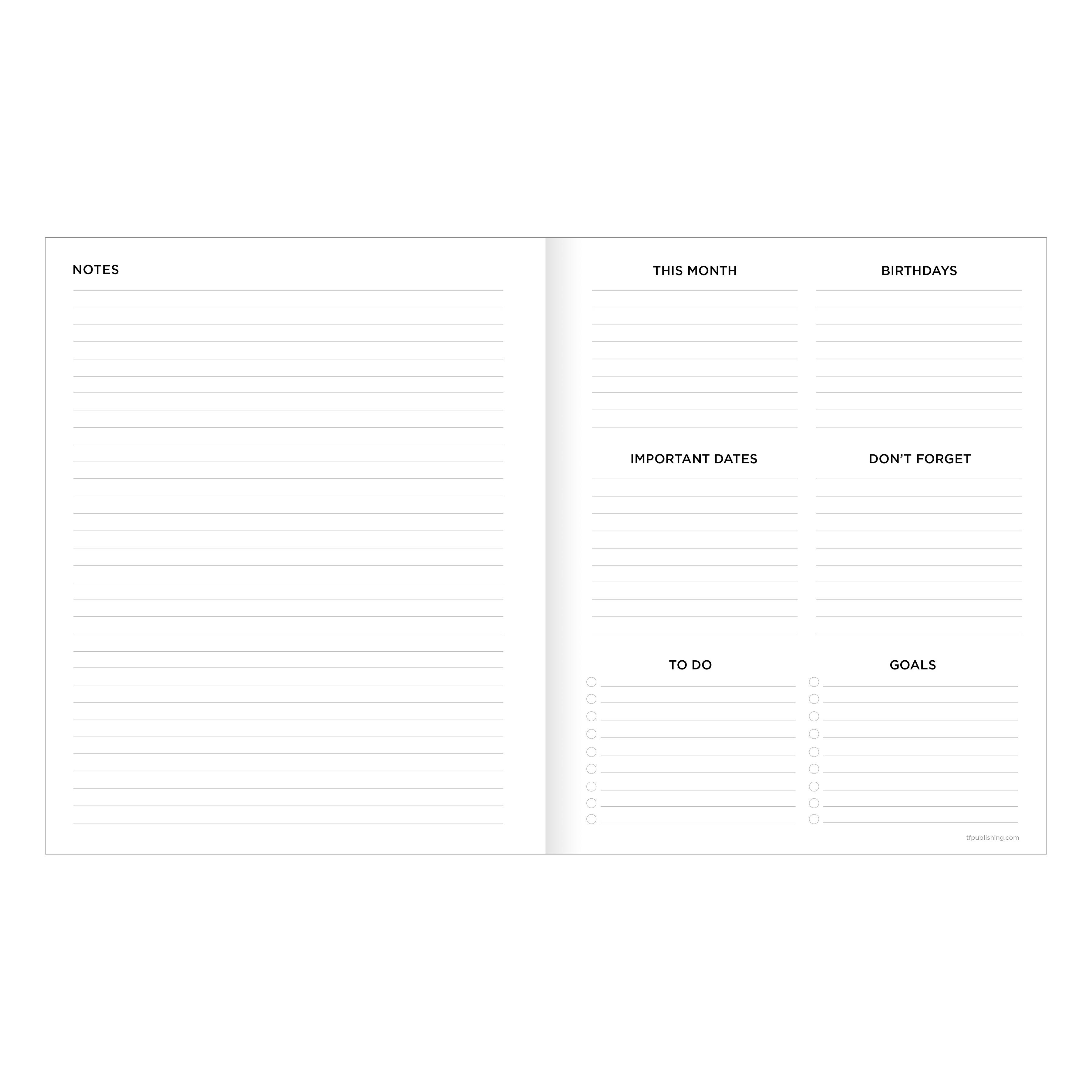 TF Publishing 2024-2025 Medium Graph Paper Monthly Planner