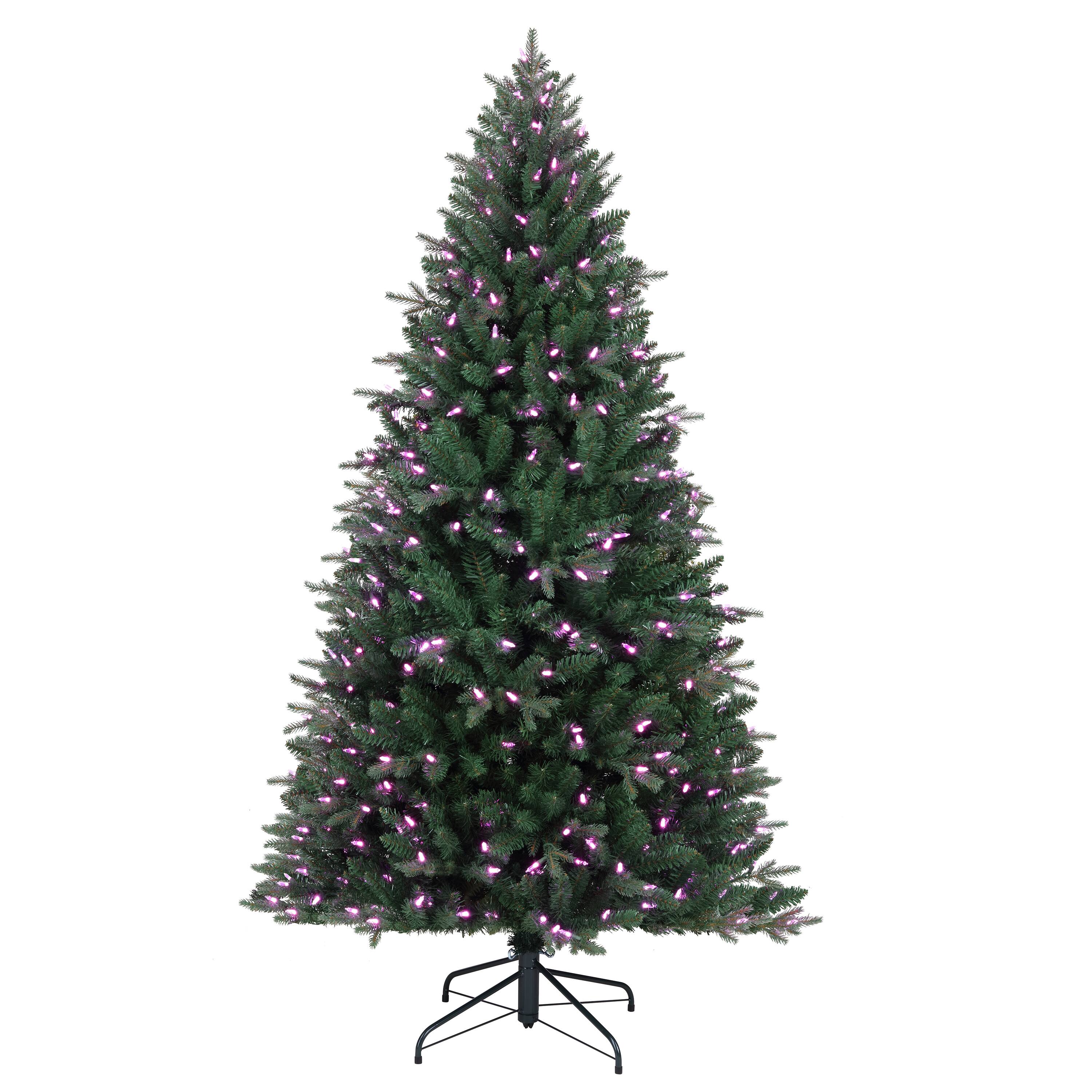 6.5ft. Pre-Lit Alexa Enabled Mountain Fir Artificial Christmas Tree, Multicolor LED Lights