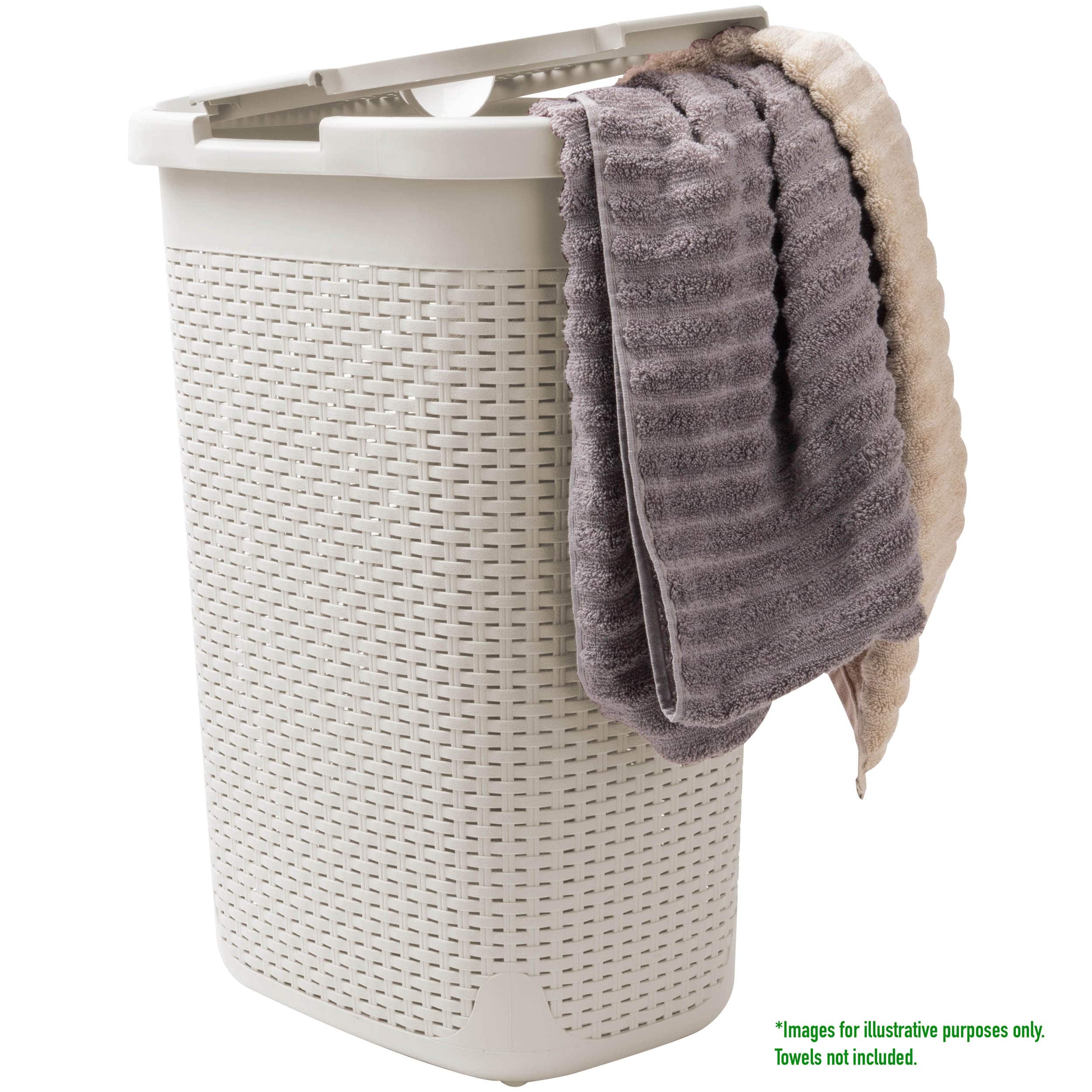 Mind Reader 60L Hamper Laundry Basket with Cutout Handles
