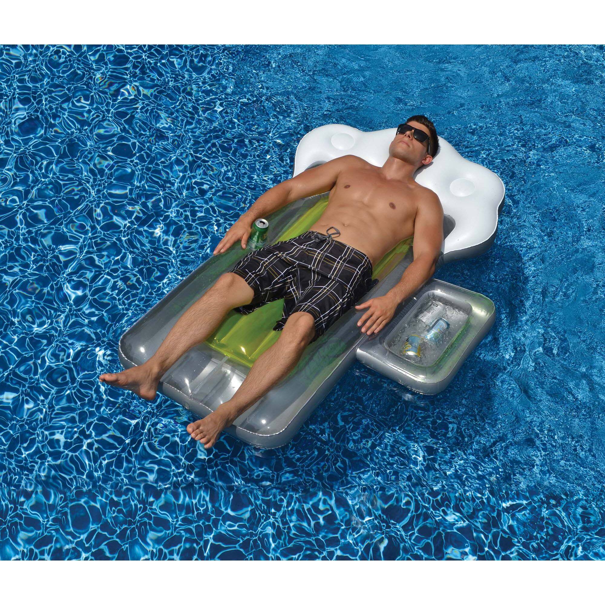 6ft. Inflatable White &#x26; Yellow Beer Mug Swimming Pool Raft