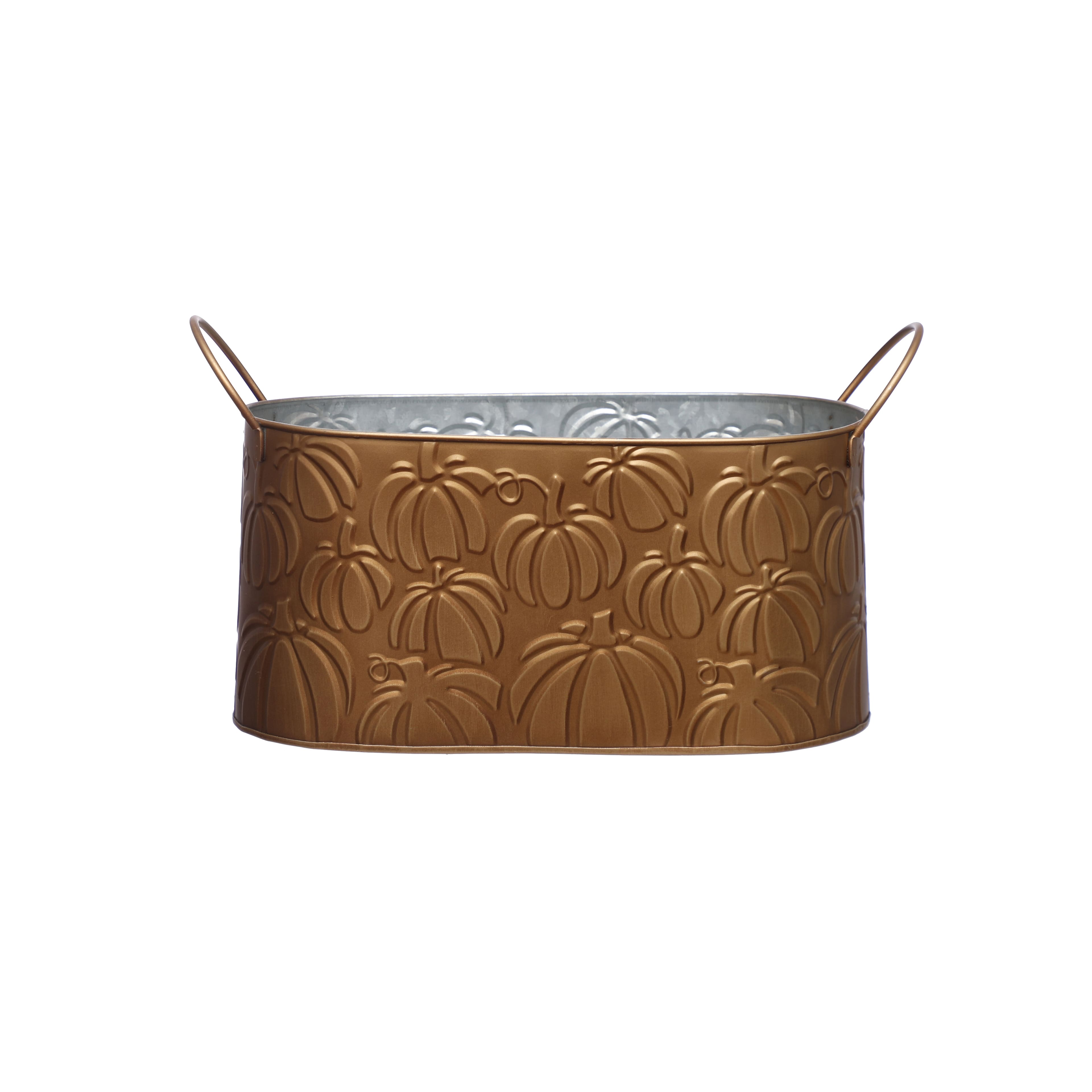 11.5&#x22; Gold Pumpkin Metal Bucket by Ashland&#xAE;