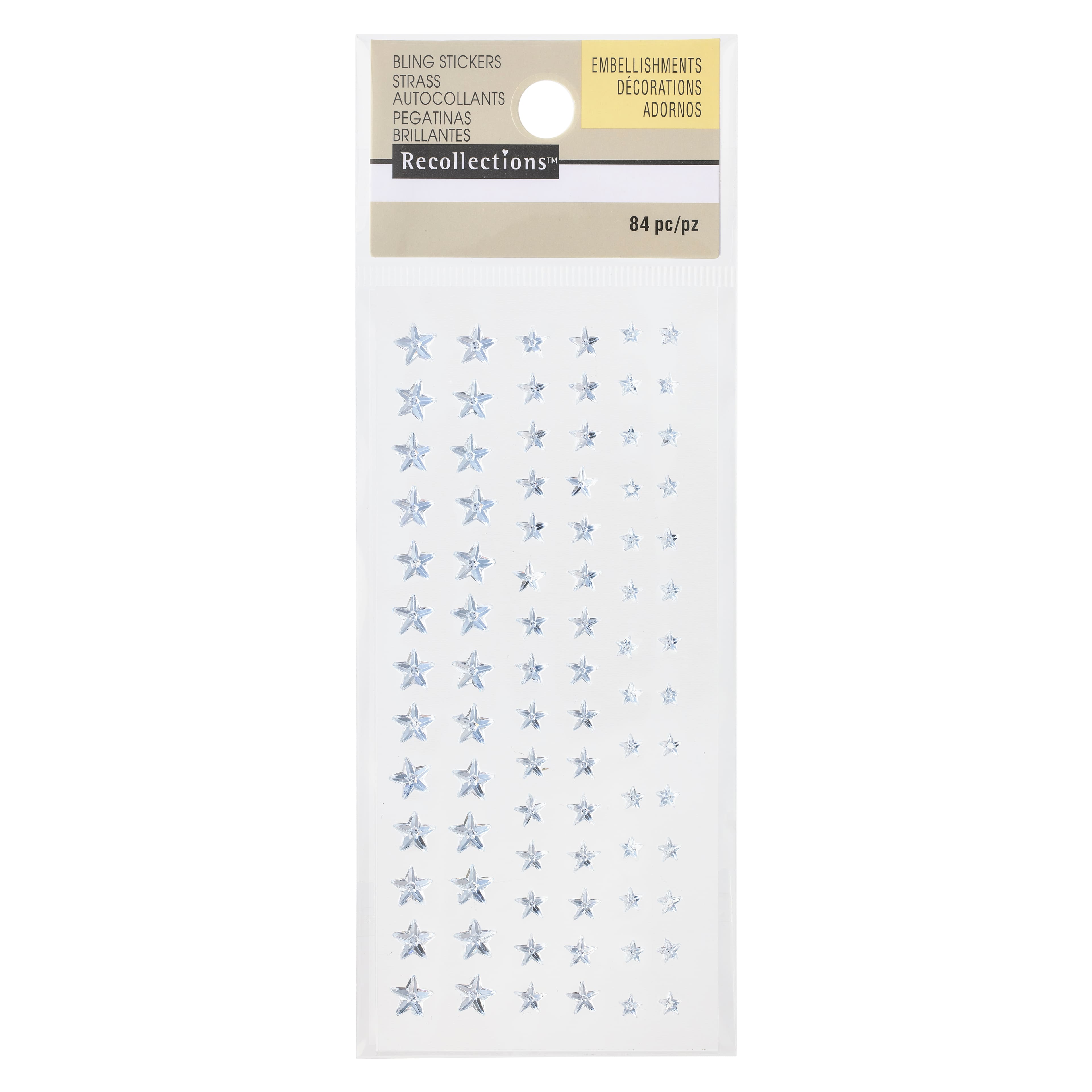 12 Packs: 84 ct. (1,008 total) Clear Star Rhinestone Stickers by Recollections™