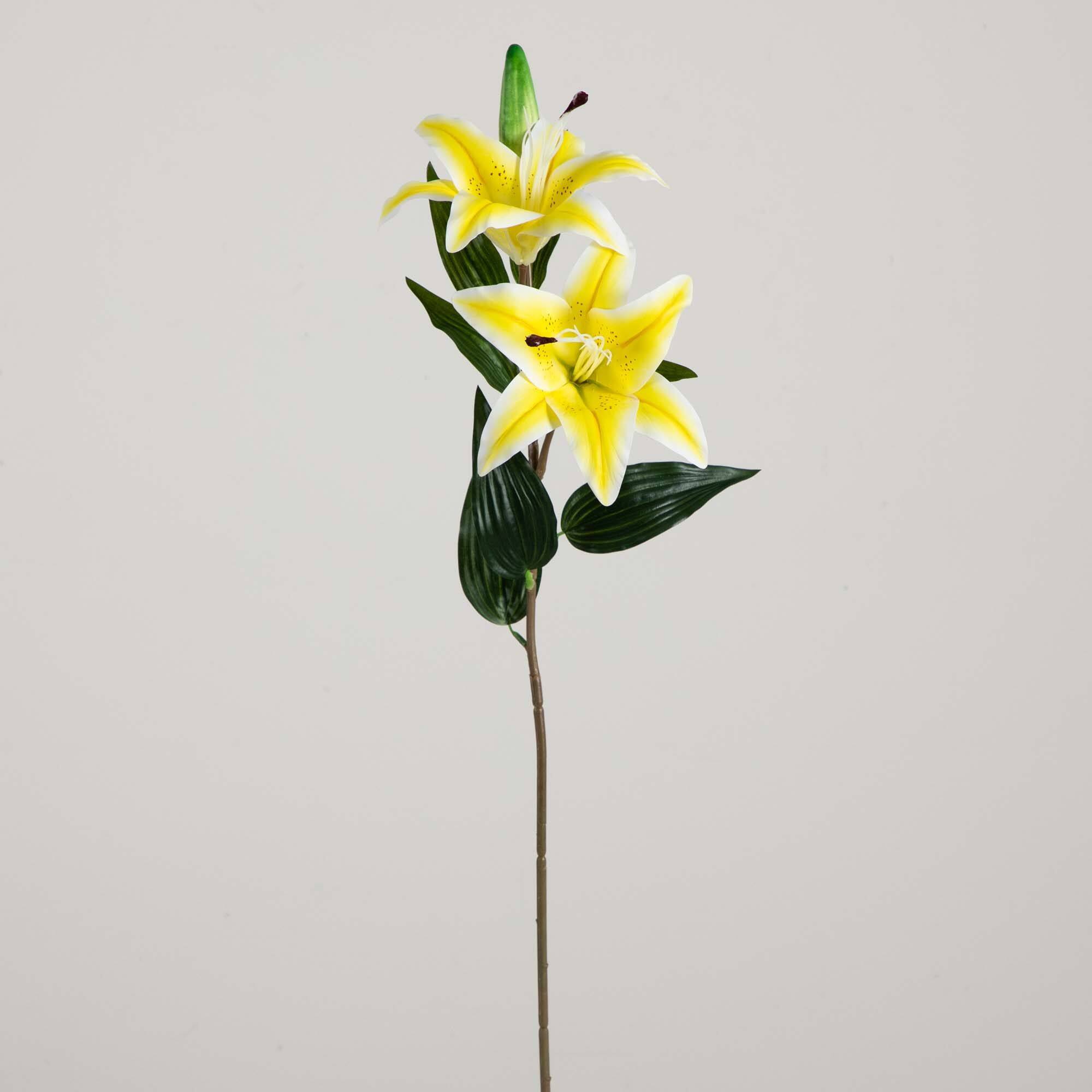 31&#x22; Yellow Lily Flower Stems, 3ct.