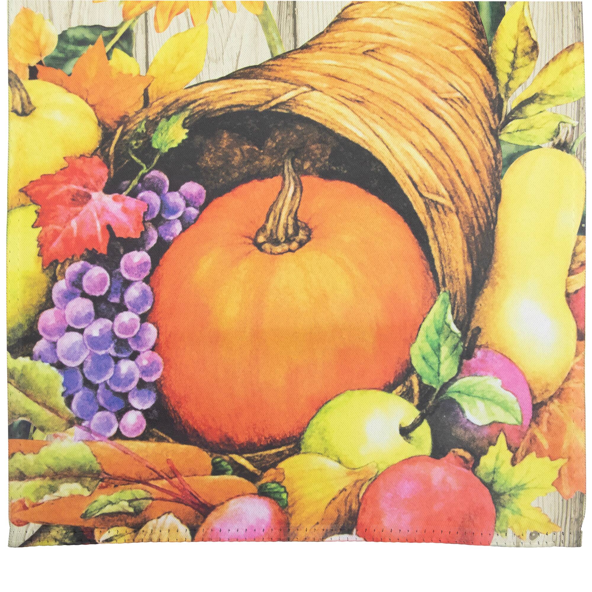 40" Cornucopia & Flowers Autumn Harvest Garden Flag