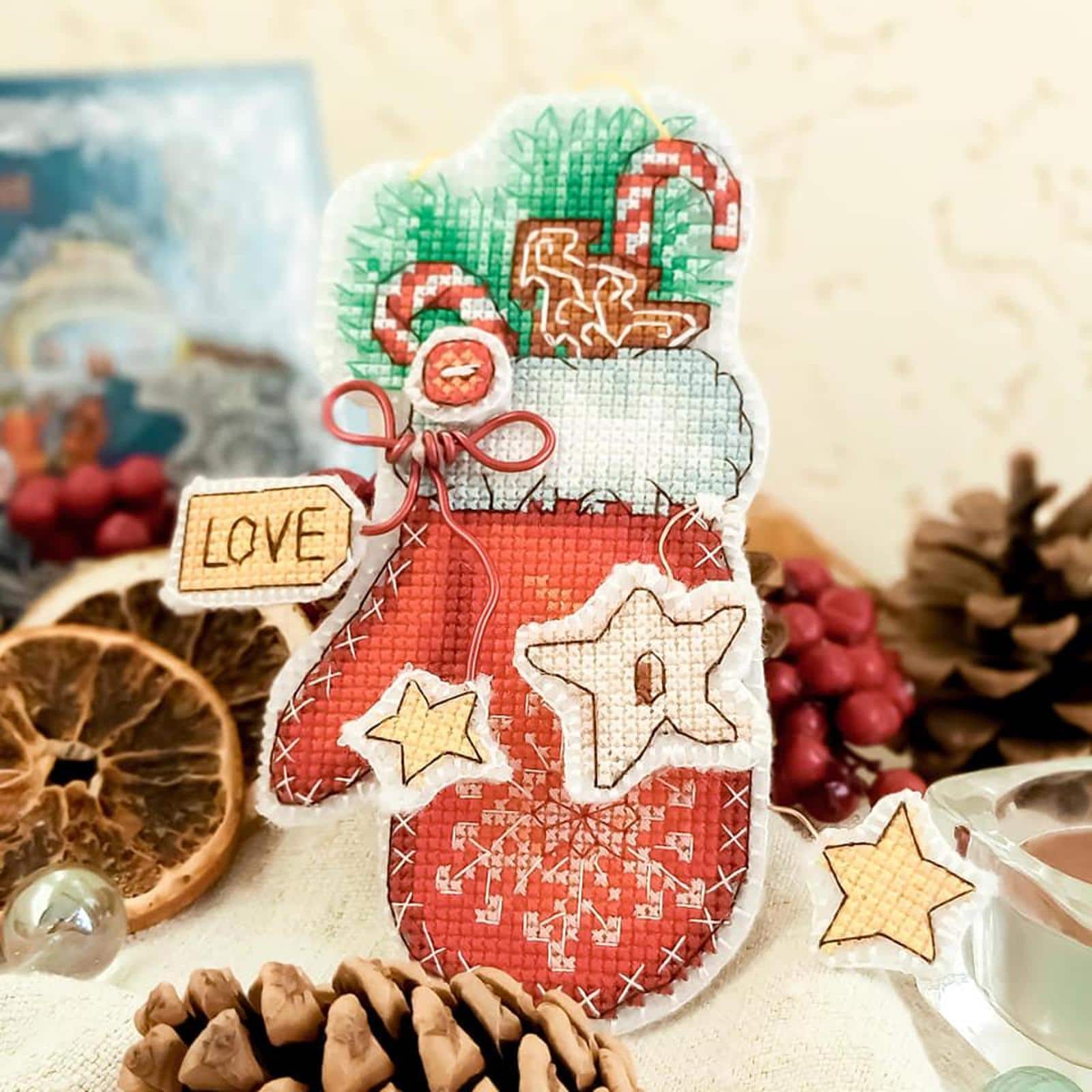 Crystal Art Christmas Tree Toy Plastic Canvas Counted Cross Stitch KitSet Of Pictures Christmas Toys