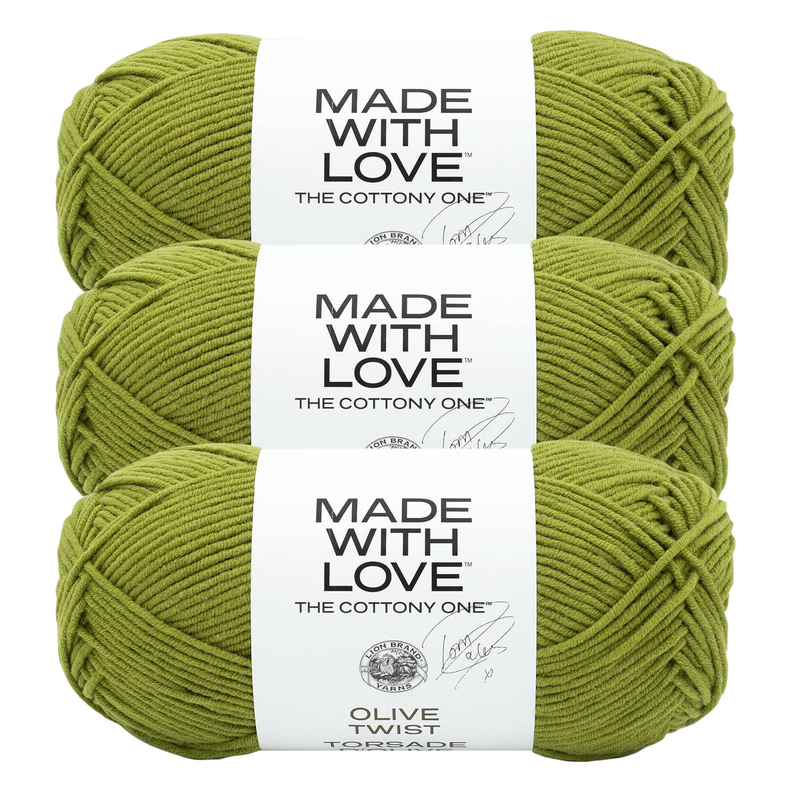 3 Pack Lion Brand&#xAE; Tom Daley Made with Love&#x2122; The Cottony One&#x2122; Yarn