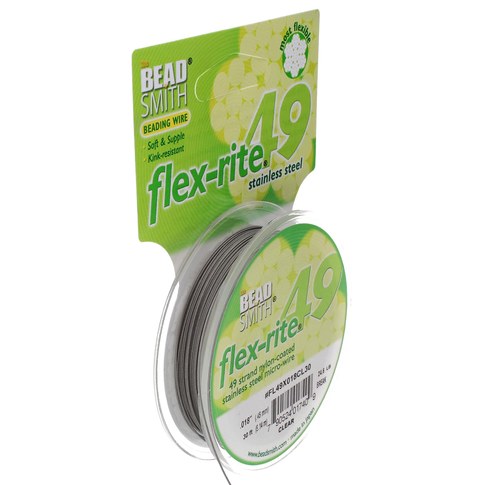 The Beadsmith&#xAE; Flex-rite&#xAE; 0.018&#x22; Clear 49 Strand Wire, 30ft.