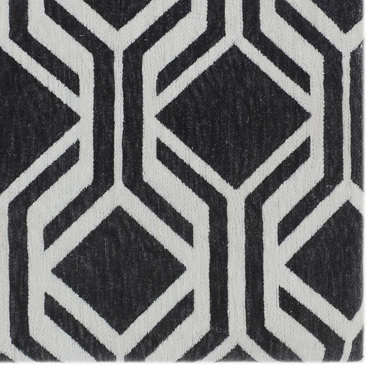 RugSmith Black Geometric Anti-Fatigue Kitchen Mat