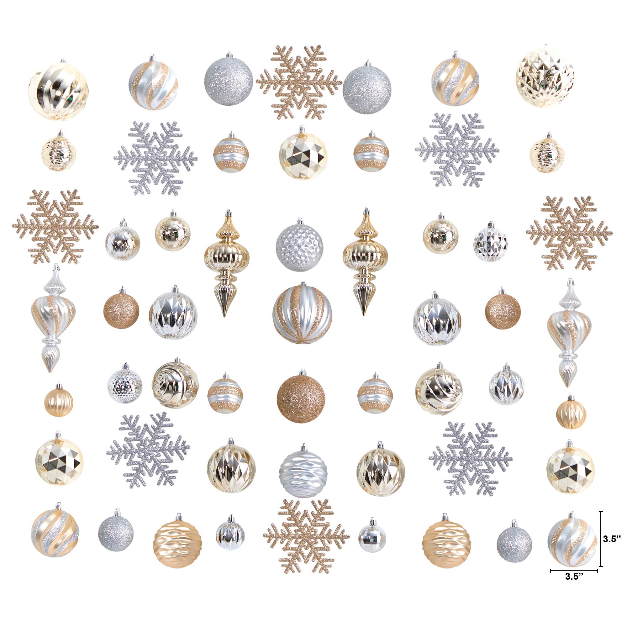 81ct. Holiday Deluxe Shatterproof Christmas Tree Ornament Box Set