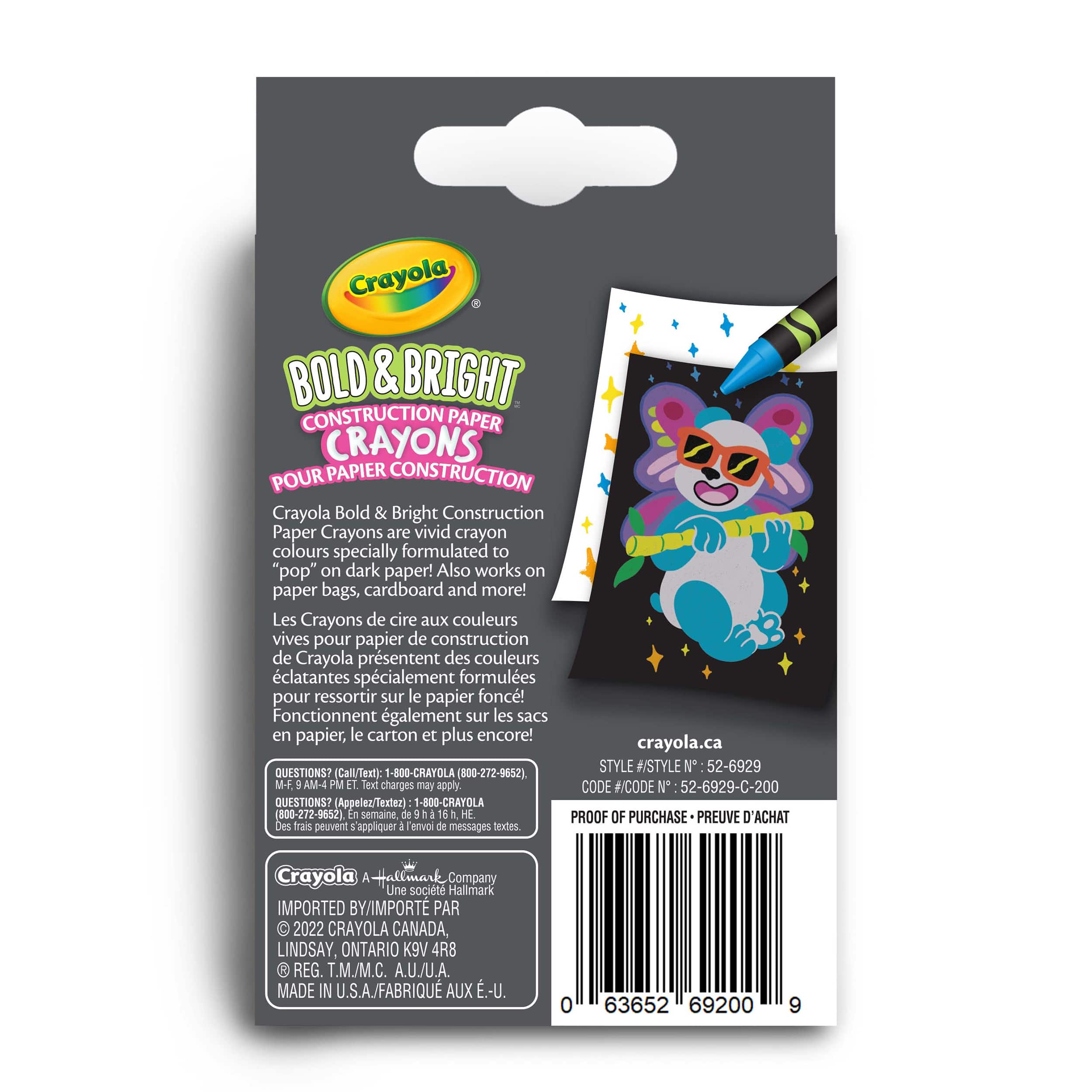 Crayola® Bold & Bright Construction Paper Crayons, 24ct.