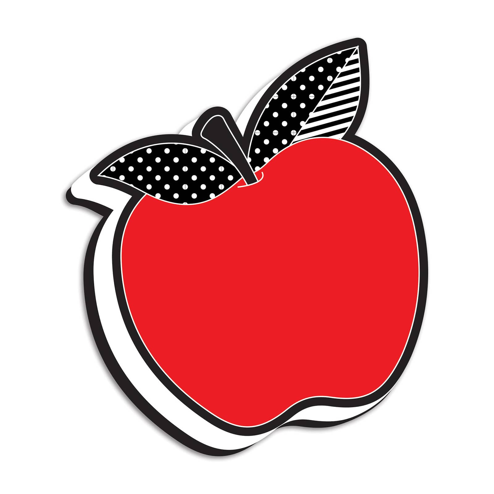 Ashley Productions Red Apple with Black and White Leaves Magnetic Whiteboard Erasers, 6ct.