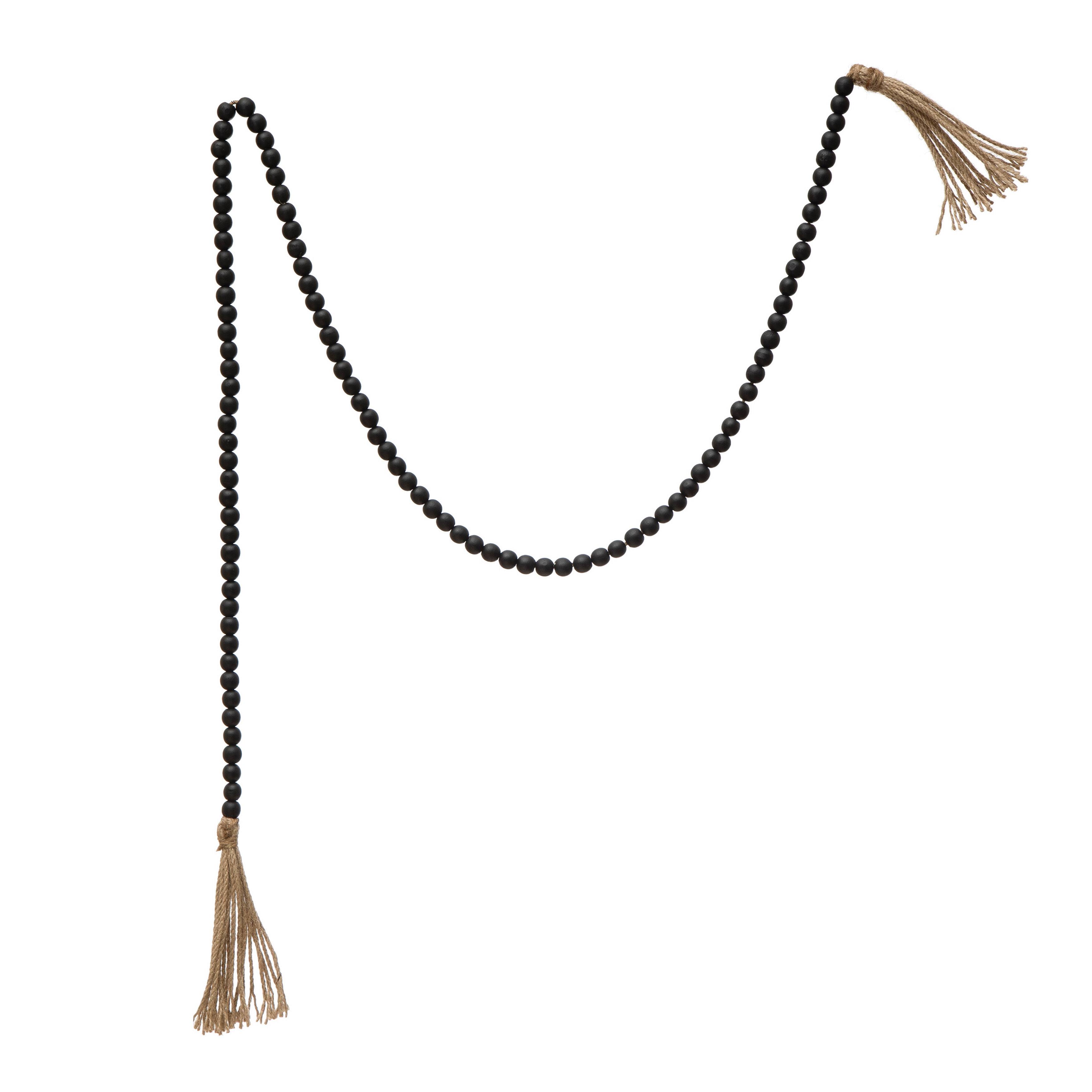 Black Wooden Bead Garlands with Tassels – Ivy & Sage Market