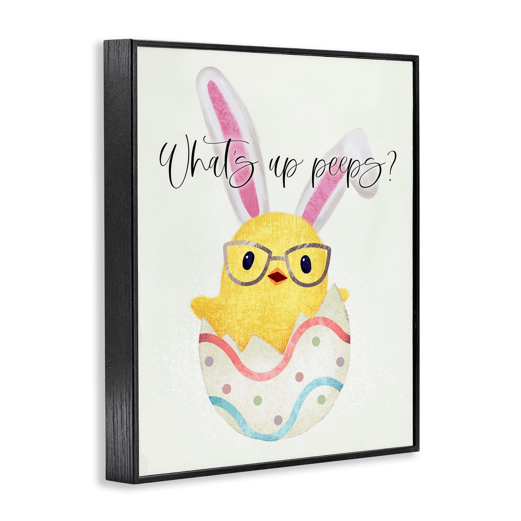 Stupell Industries What's Up Peeps Funny Easter Phrase Hatched Chick Framed Giclee Art
