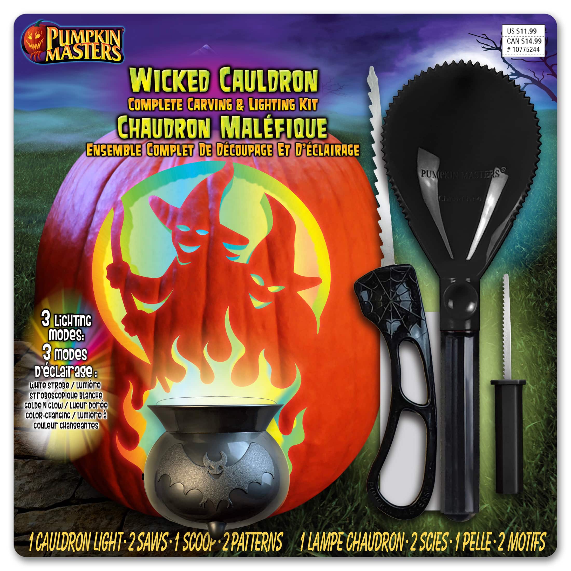 Pumpkin Masters&#xAE; Wicked Cauldron Complete Carving &#x26; Lighting Kit